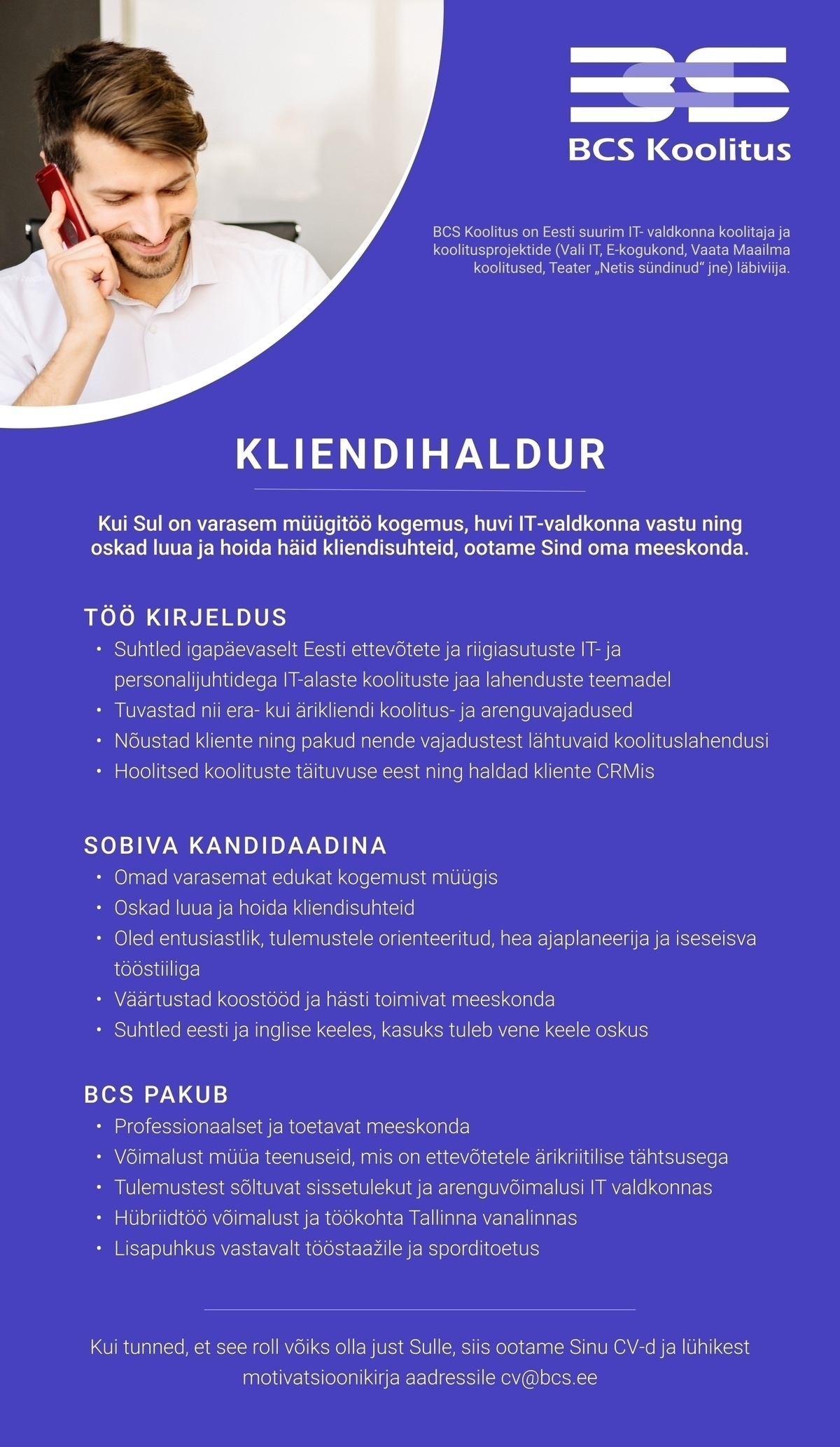 BCS KOOLITUS AS Kliendihaldur