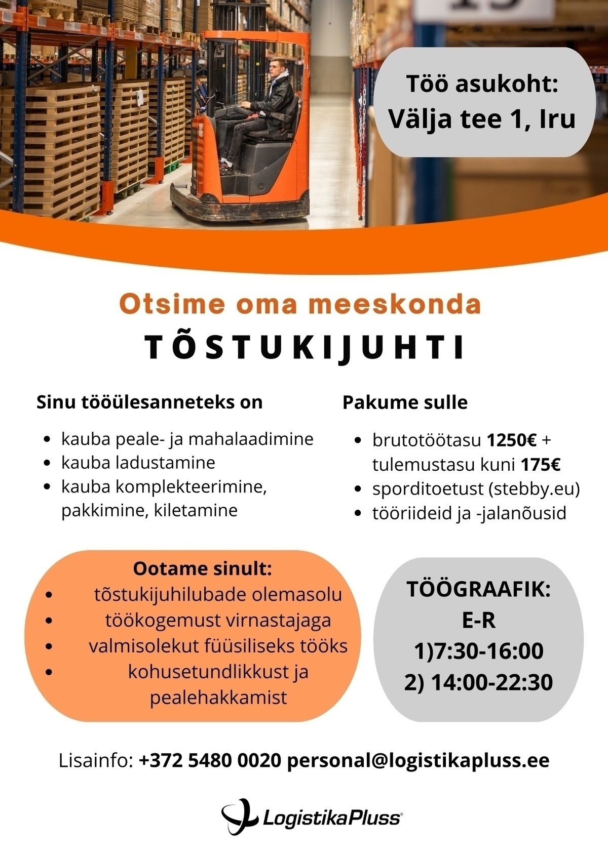 LOGISTIKA PLUSS OÜ Tõstukijuht