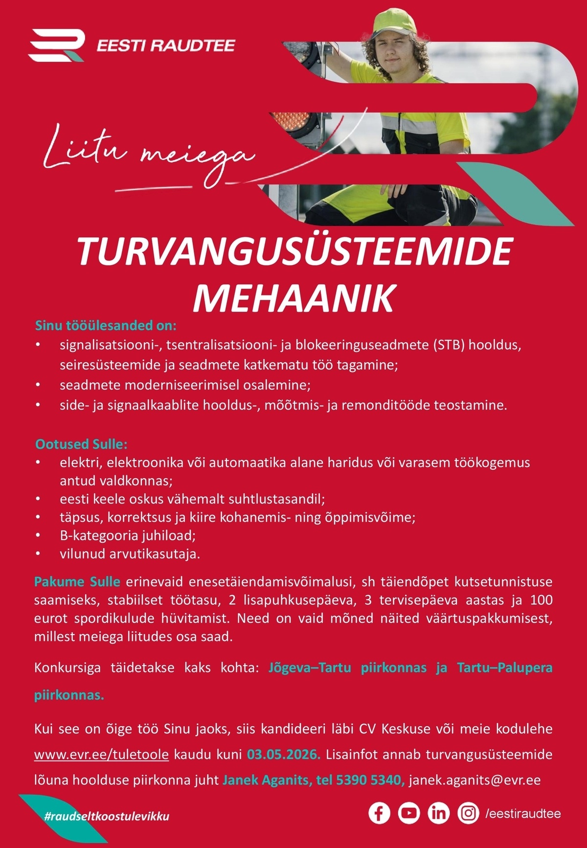 Eesti Raudtee AS Turvangusüsteemide mehaanik