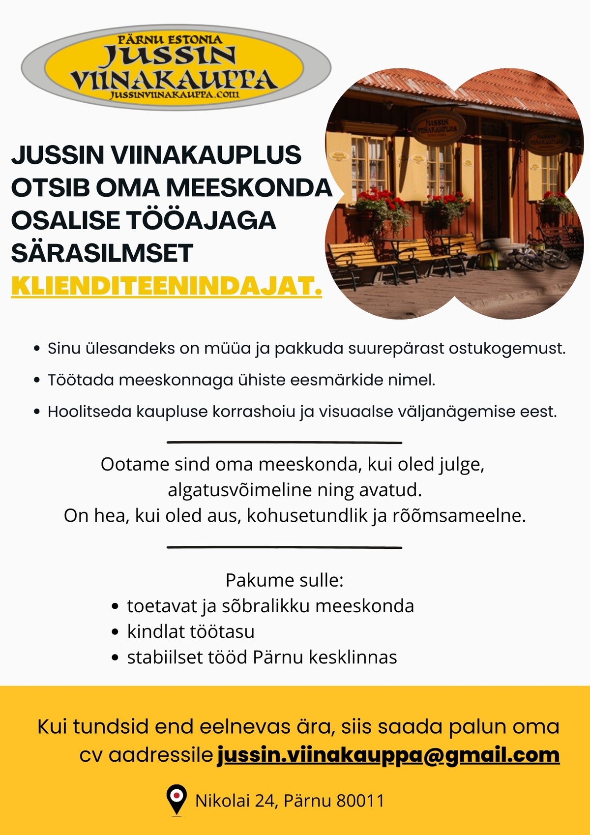 Jussi Joogid OÜ Klienditeenindaja