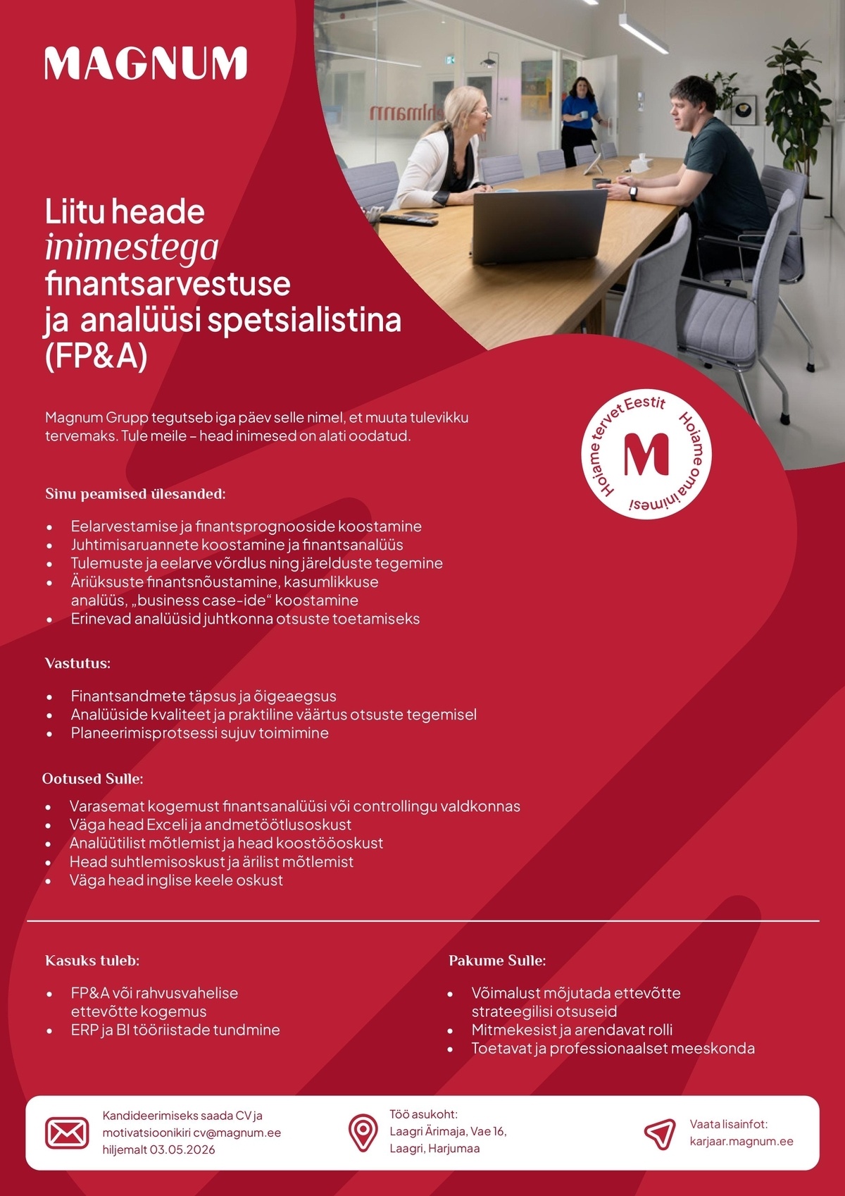 Magnum AS Finantsarvestuse ja analüüsi spetsialist