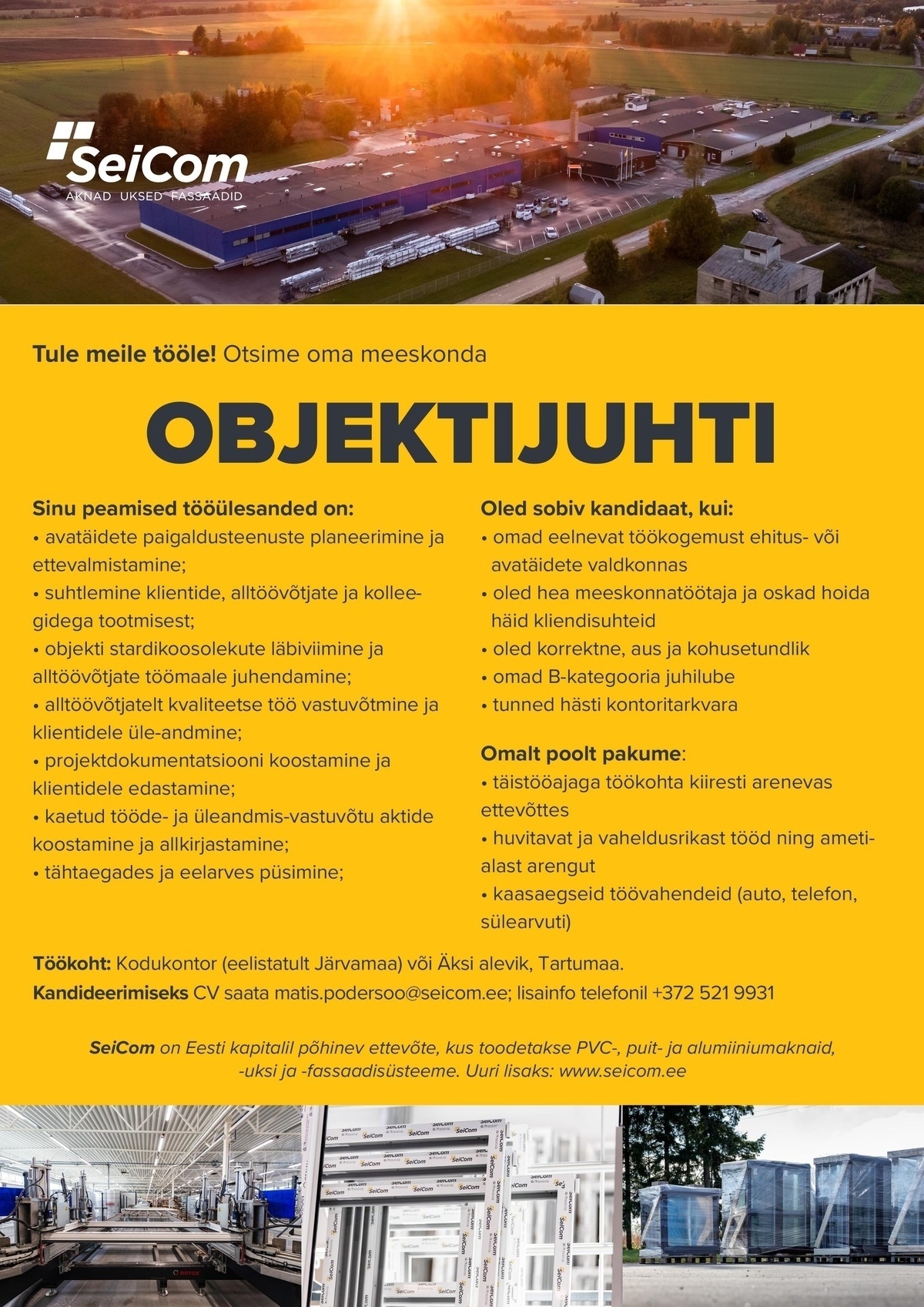 SEICOM OÜ OBJEKTIJUHT