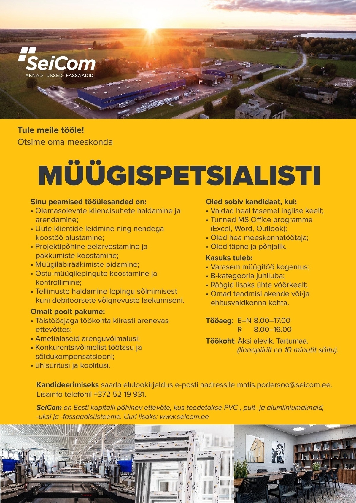 SEICOM OÜ MÜÜGISPETSIALIST