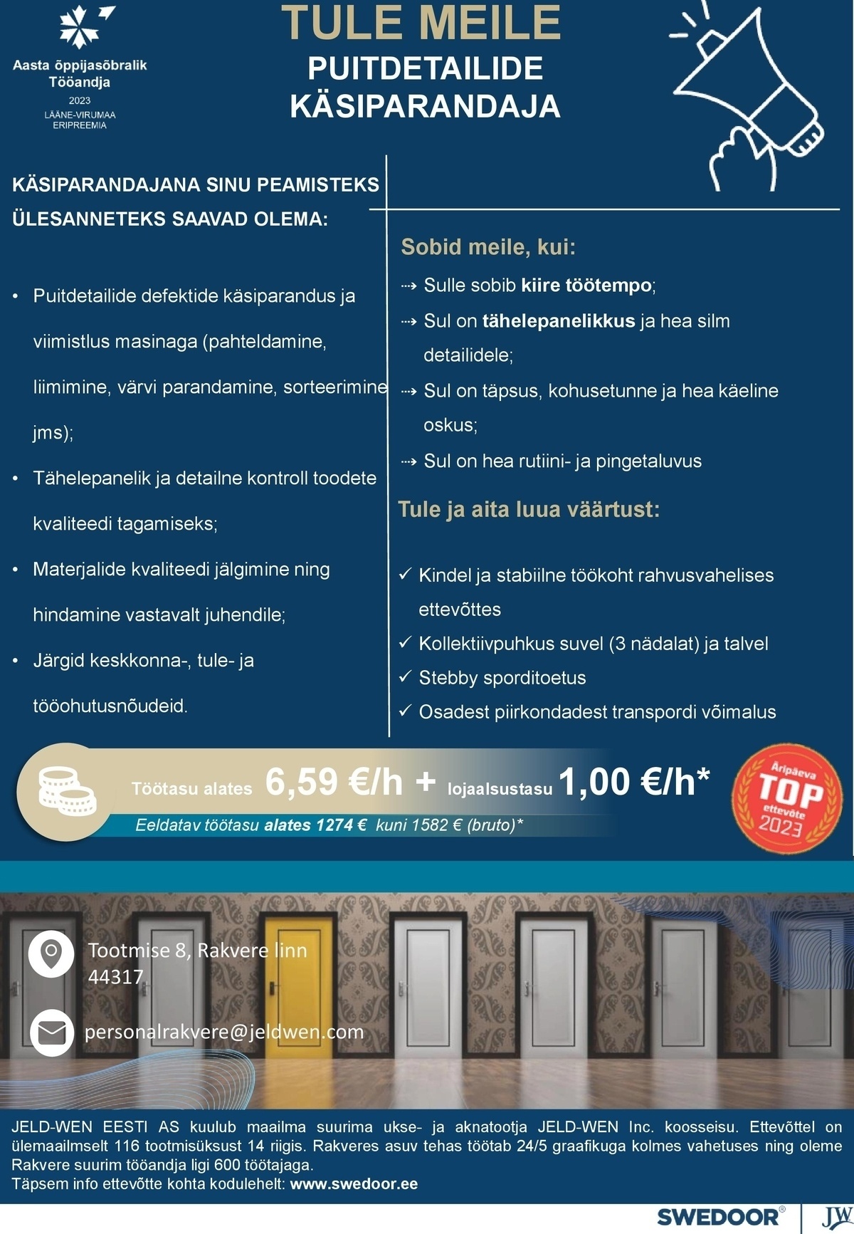 JELD-WEN Eesti AS PUITDETAILIDE KÄSIPARANDAJA