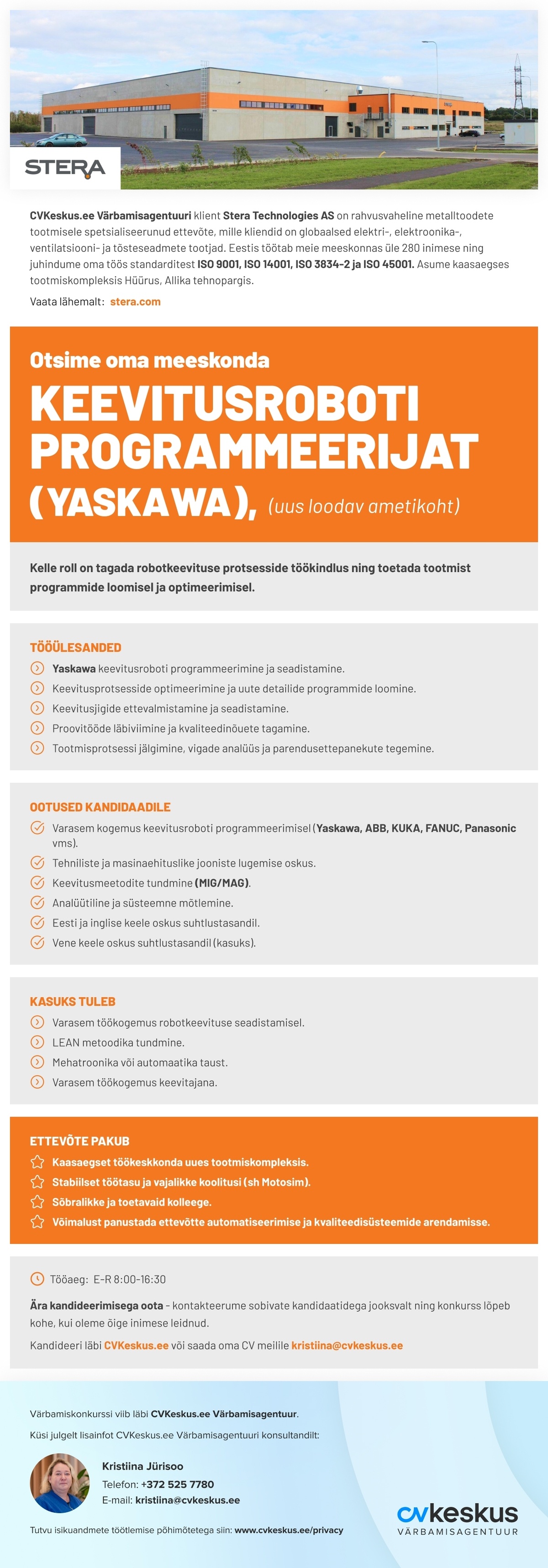 Stera Technologies AS KEEVITUSROBOTI PROGRAMMEERIJA (YASKAWA)