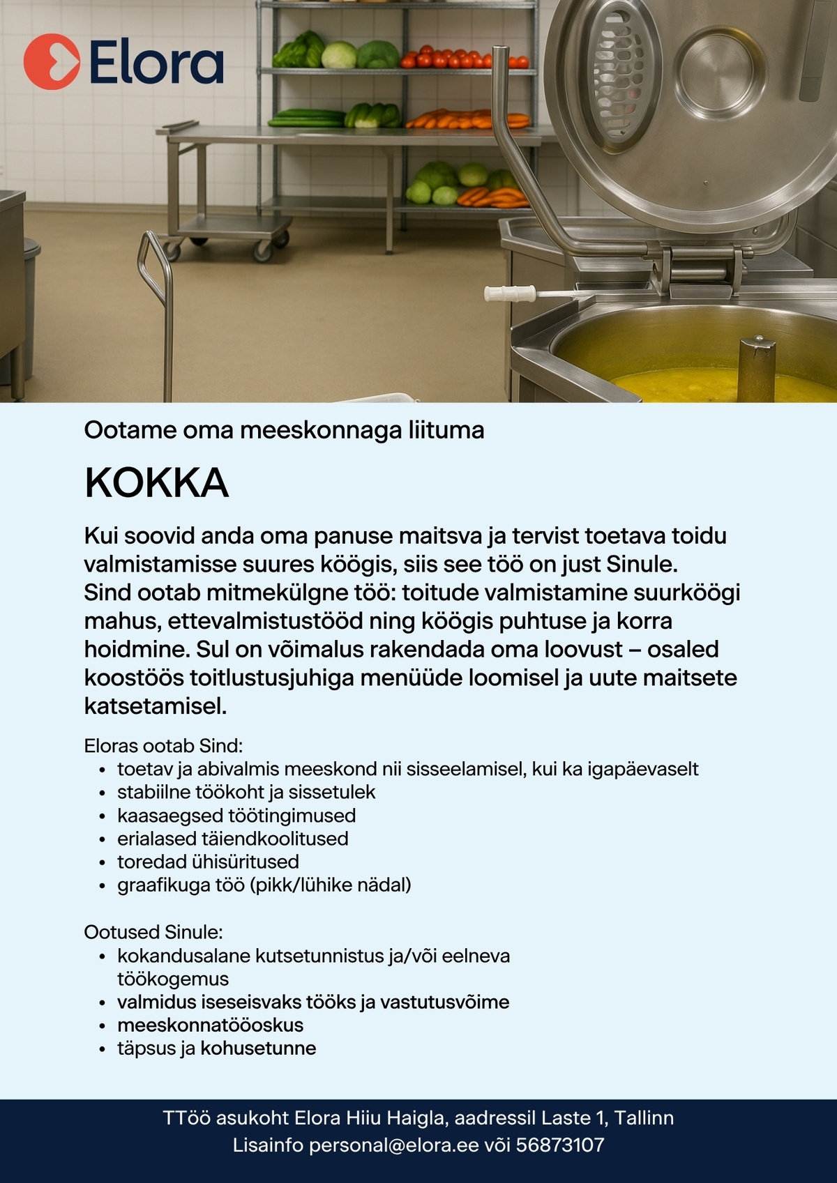 Elora Hiiu Haigla AS Kokk