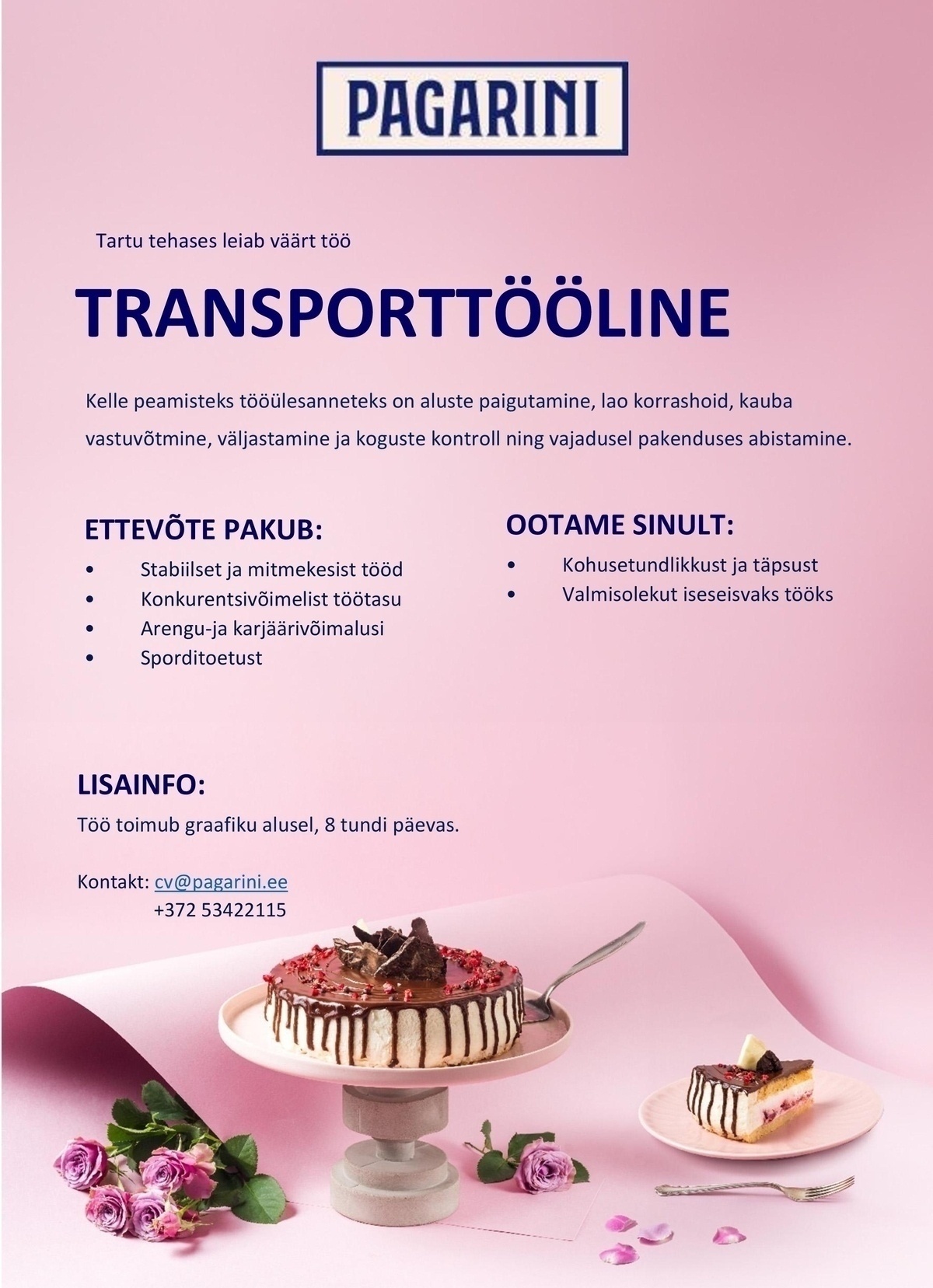 Pagarini OÜ Transporttööline