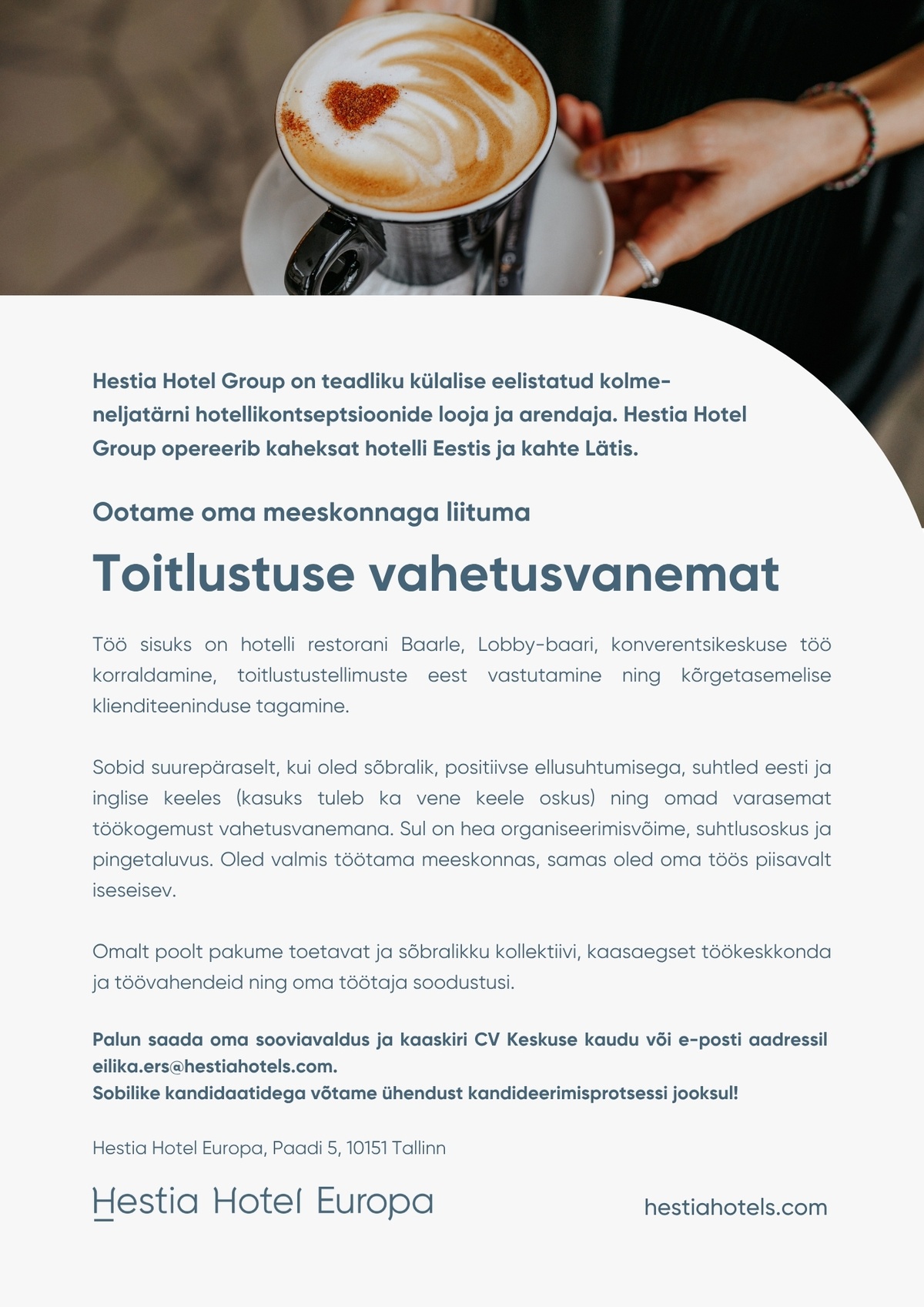 Hestia Hotel Europa Toitlustuse vahetusevanem