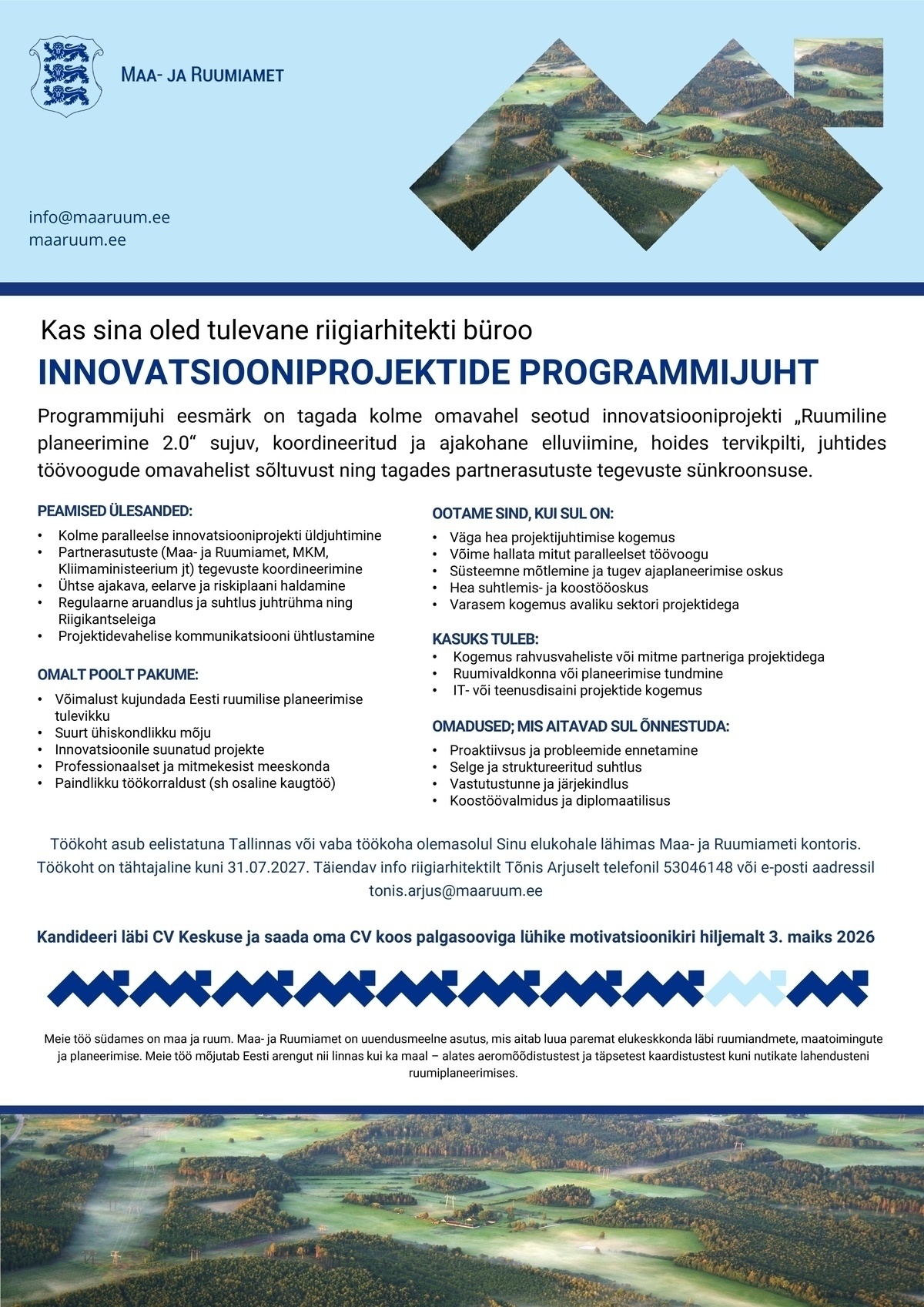 Maa- ja Ruumiamet Programmijuht