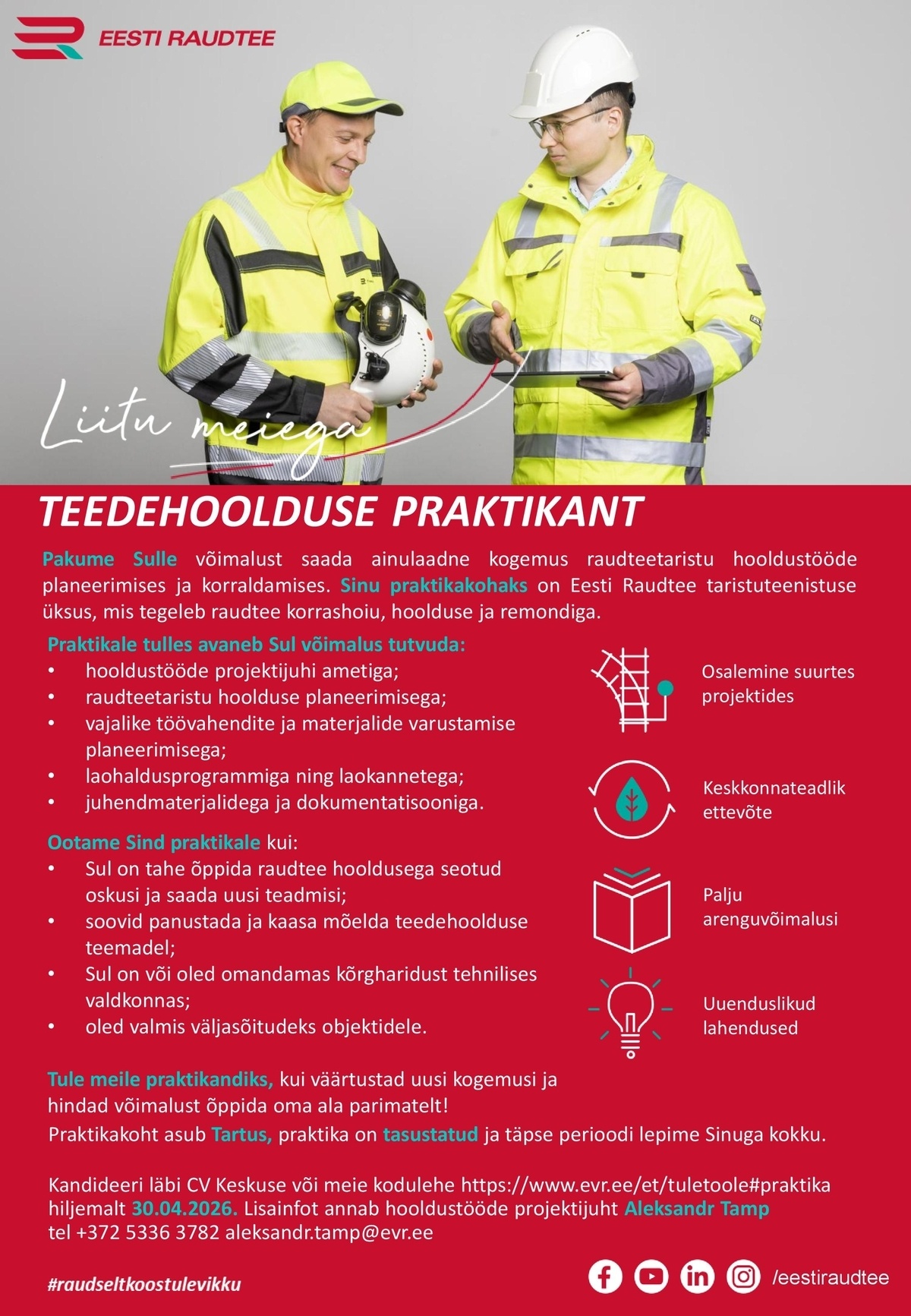 Eesti Raudtee AS Teedehoolduse praktikant