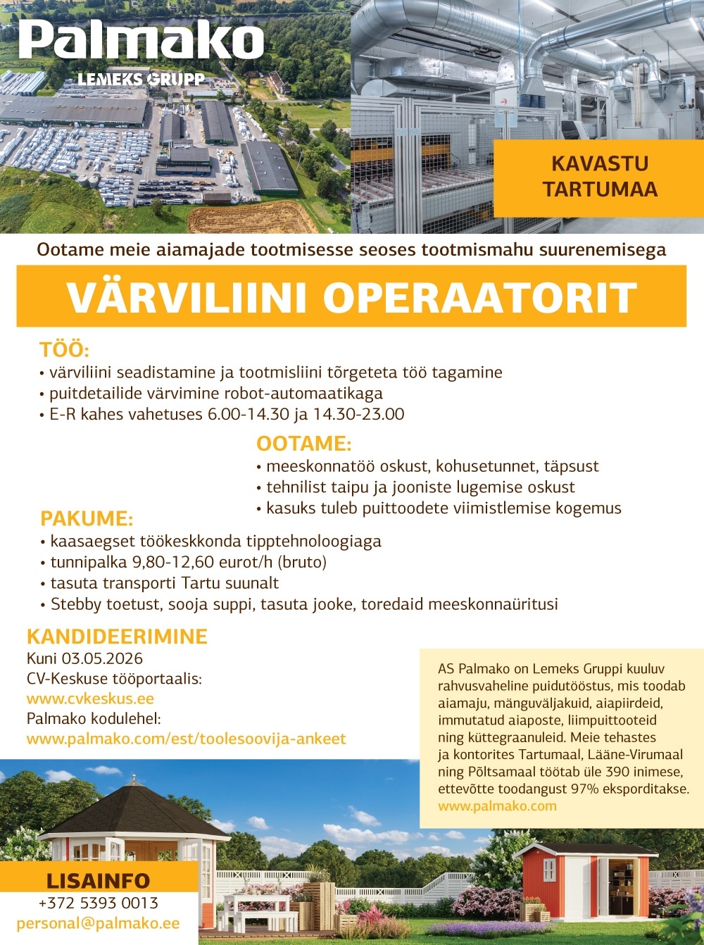 Palmako AS Värviliini operaator