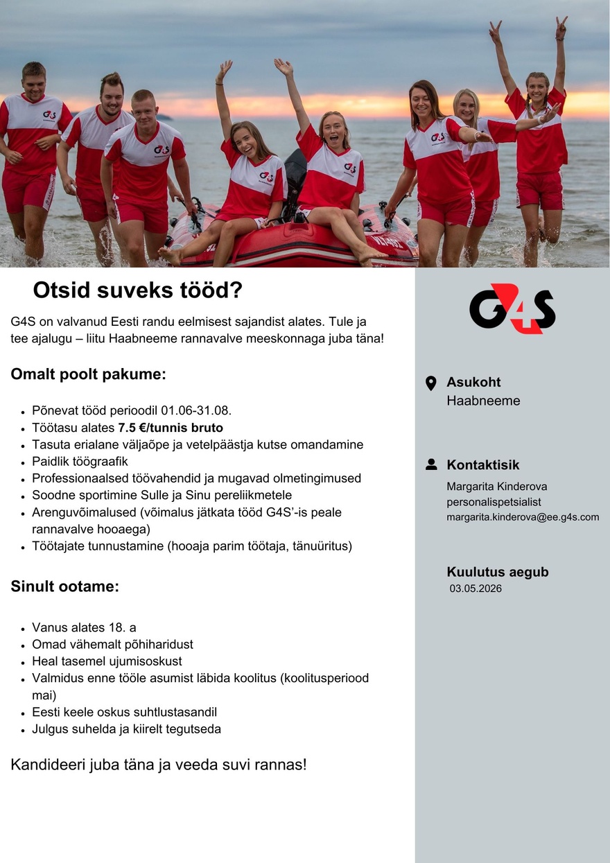 AS G4S Eesti Vetelpäästja Haabneeme rannas