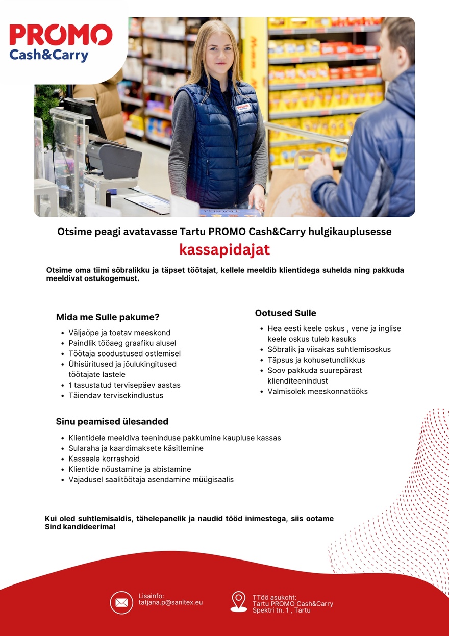 Sanitex OÜ Kassapidaja