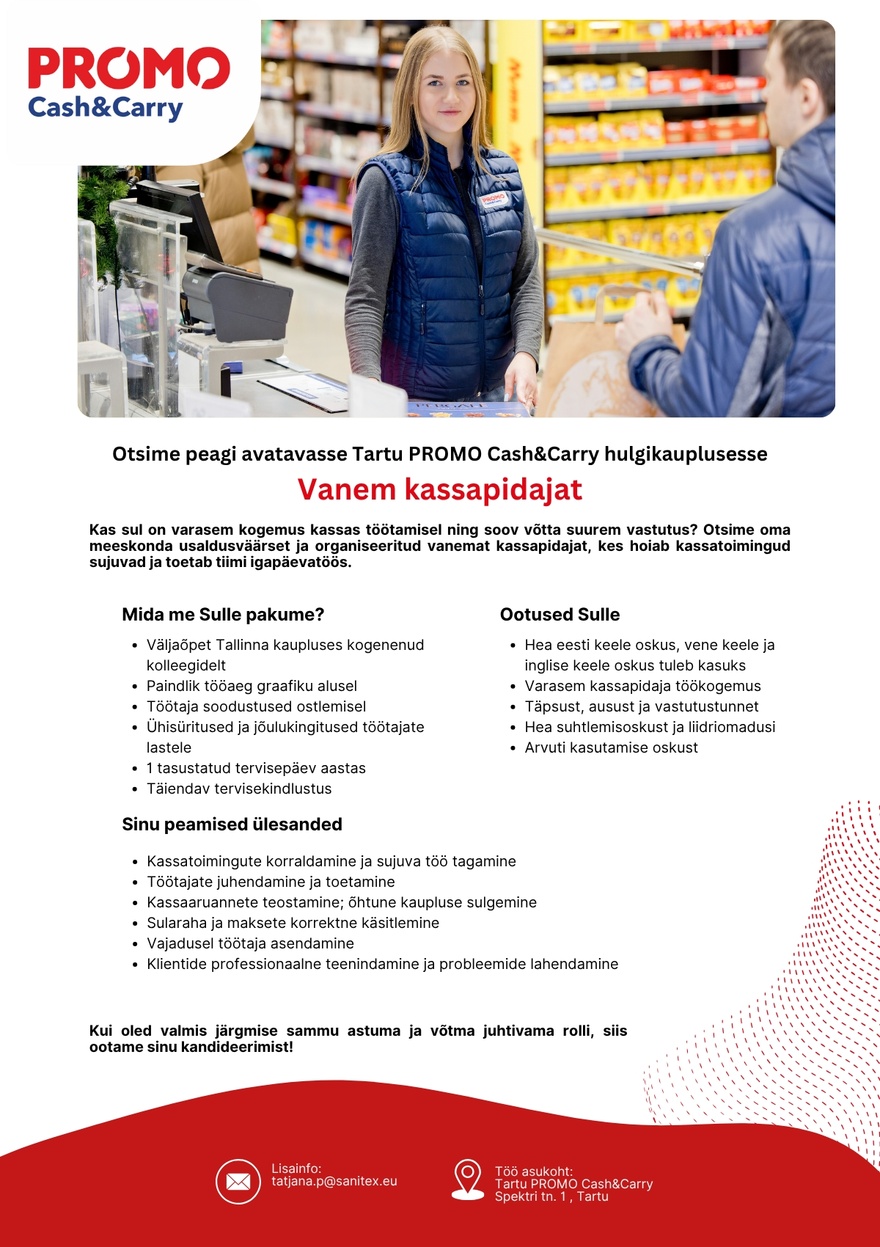 Sanitex OÜ Vanem kassapidaja