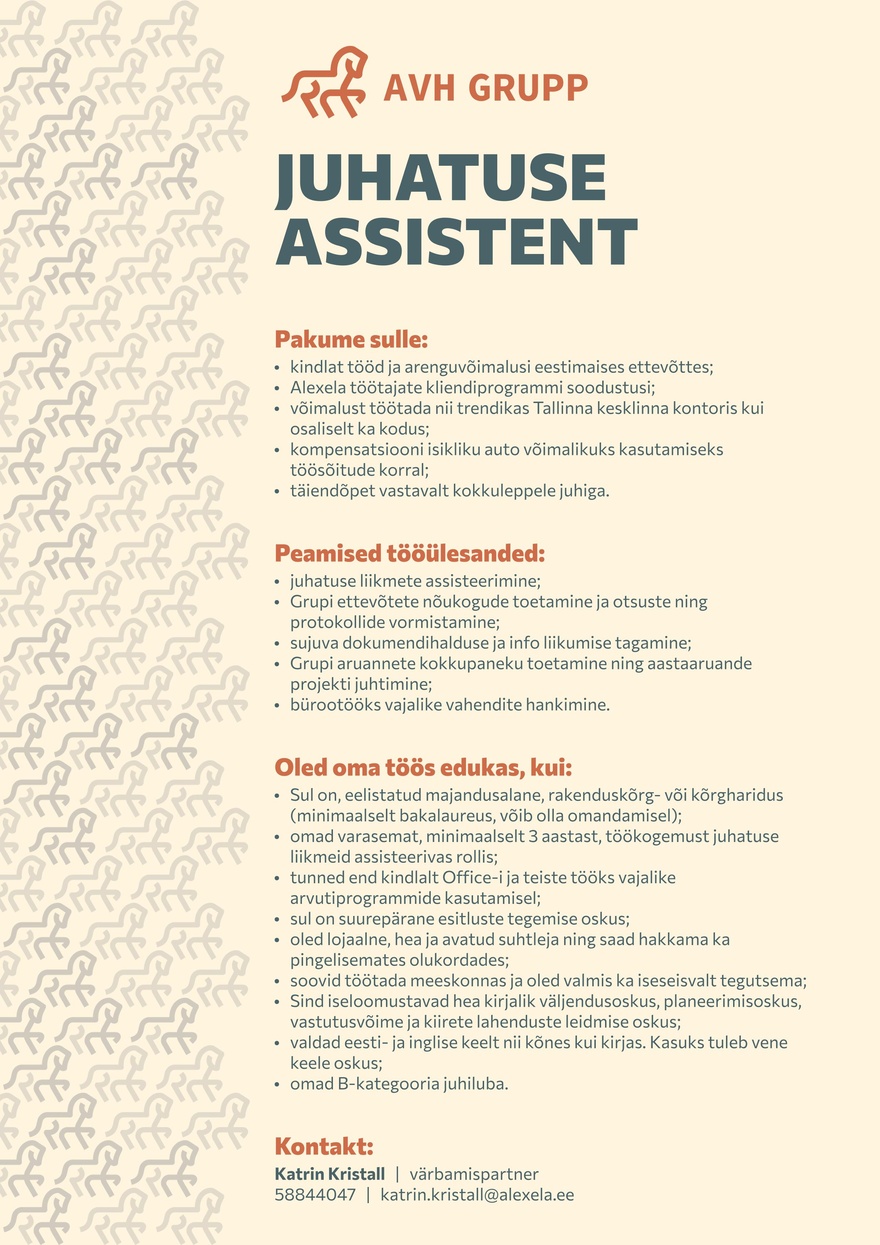 AS Alexela Juhatuse assistent