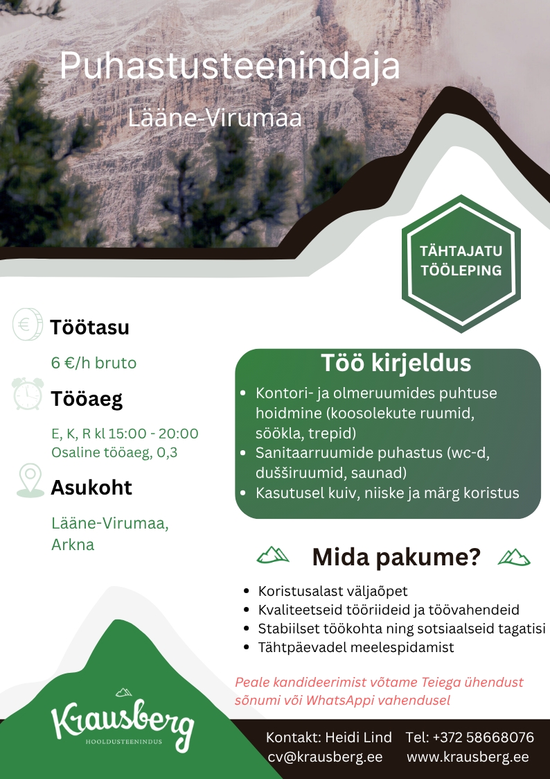 Krausberg Eesti OÜ Puhastusteenindaja, Lääne-Virumaa (osaline)