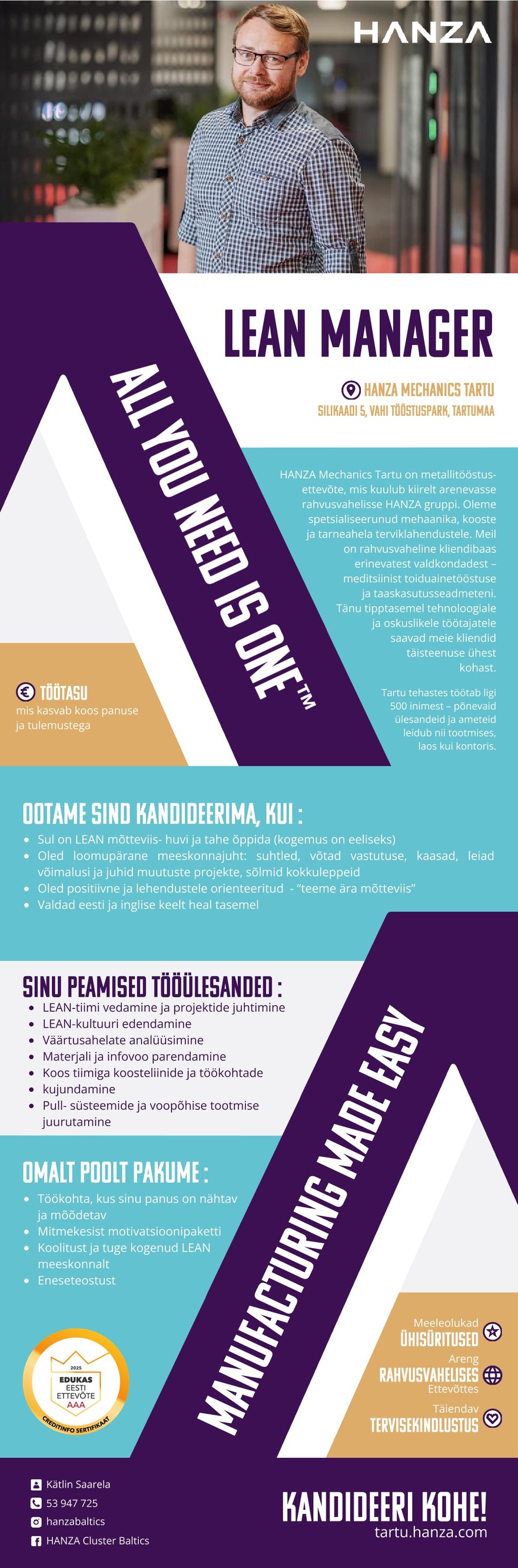 HANZA Mechanics  Tartu AS Lean Manager