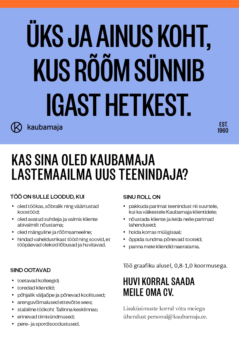 Kaubamaja Lastemaailma teenindaja