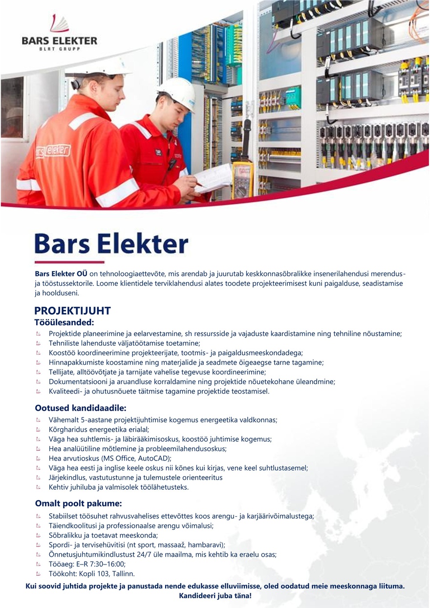 BLRT ERA OÜ Projektijuht