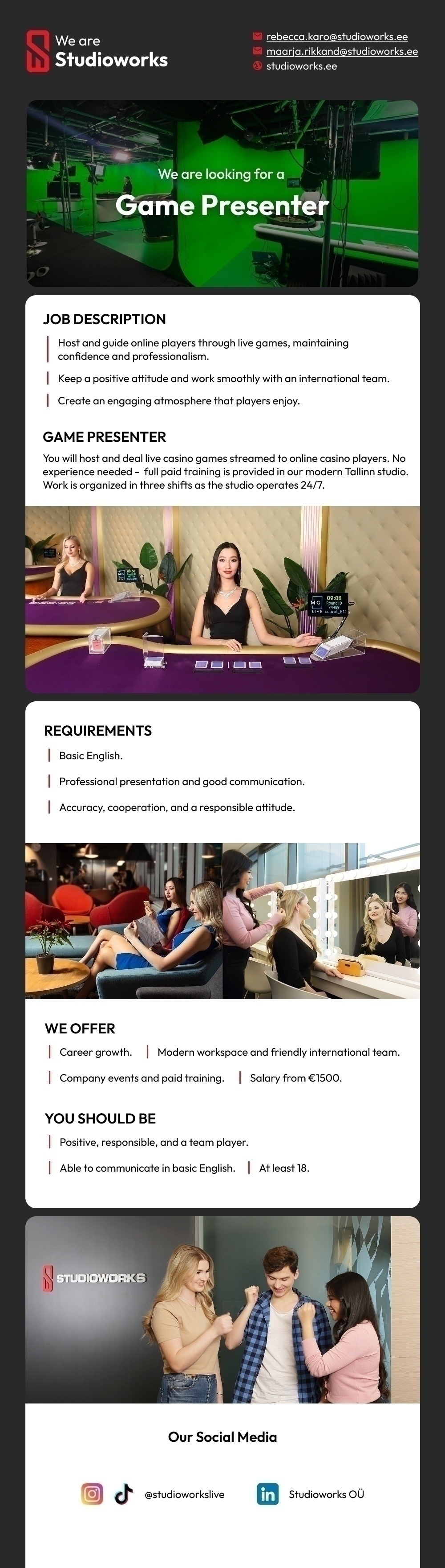 Studioworks OÜ Game Presenter