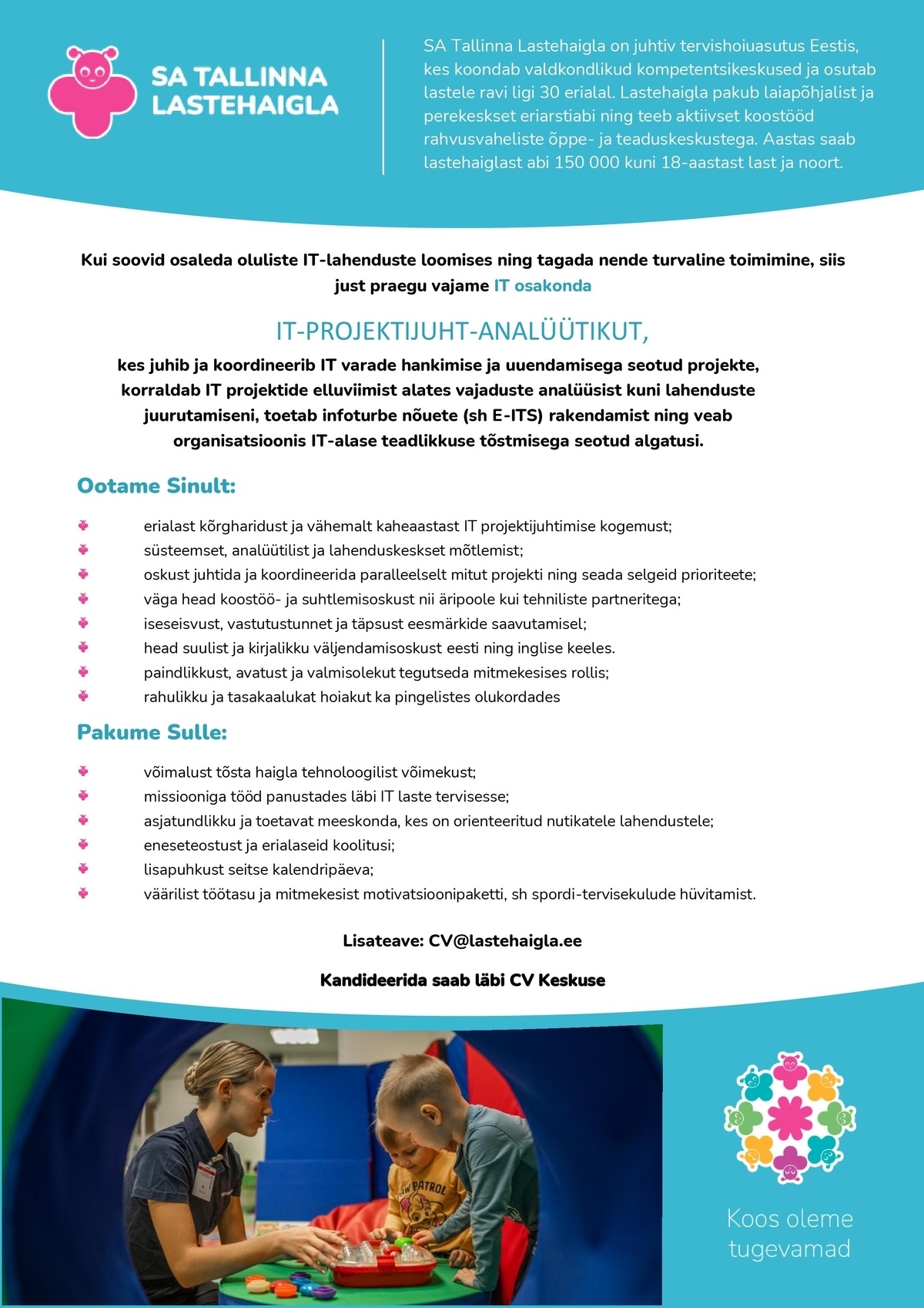 Tallinna Lastehaigla SA IT-projektijuht-analüütik