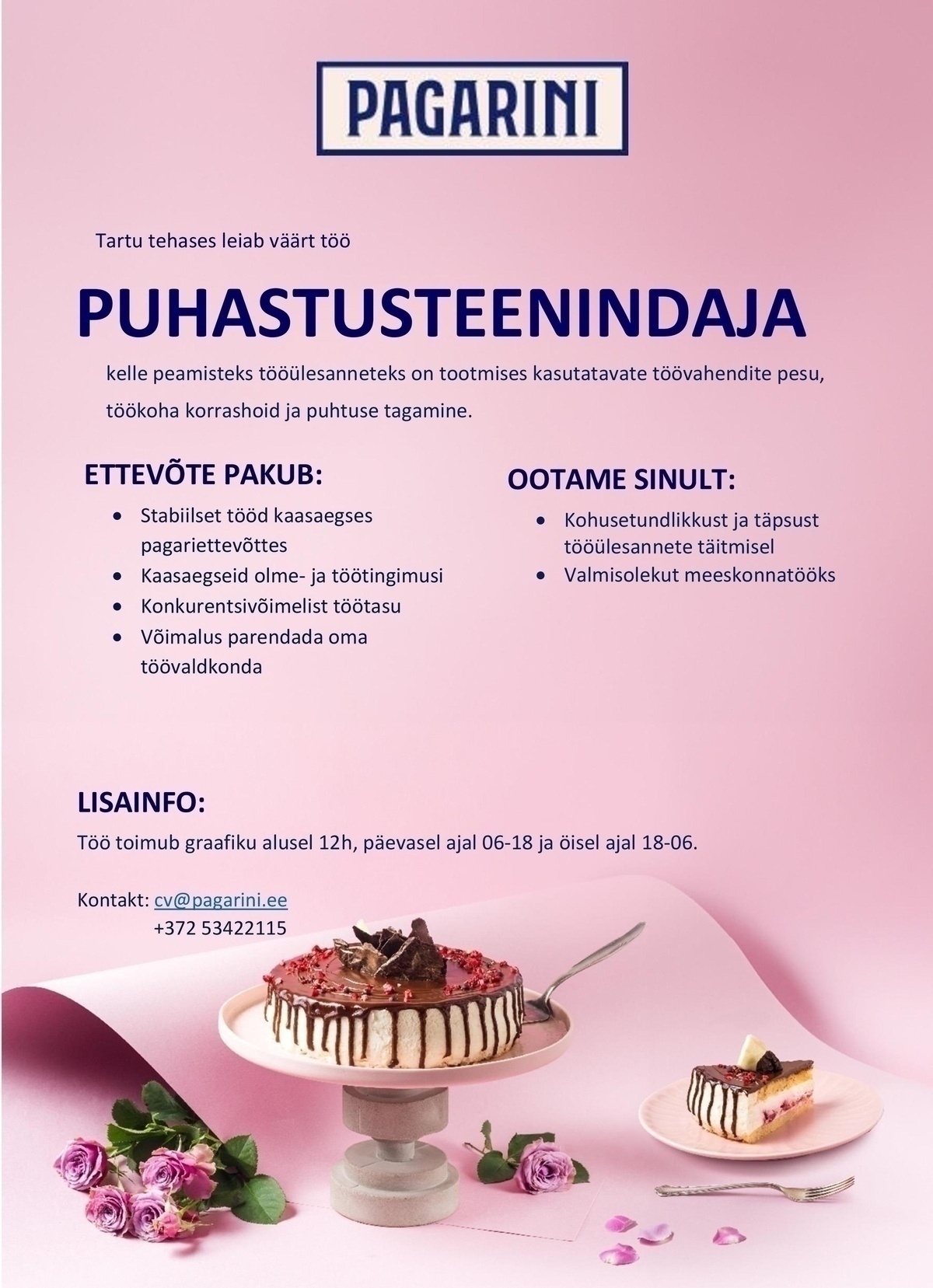 Pagarini OÜ Puhastusteenindaja