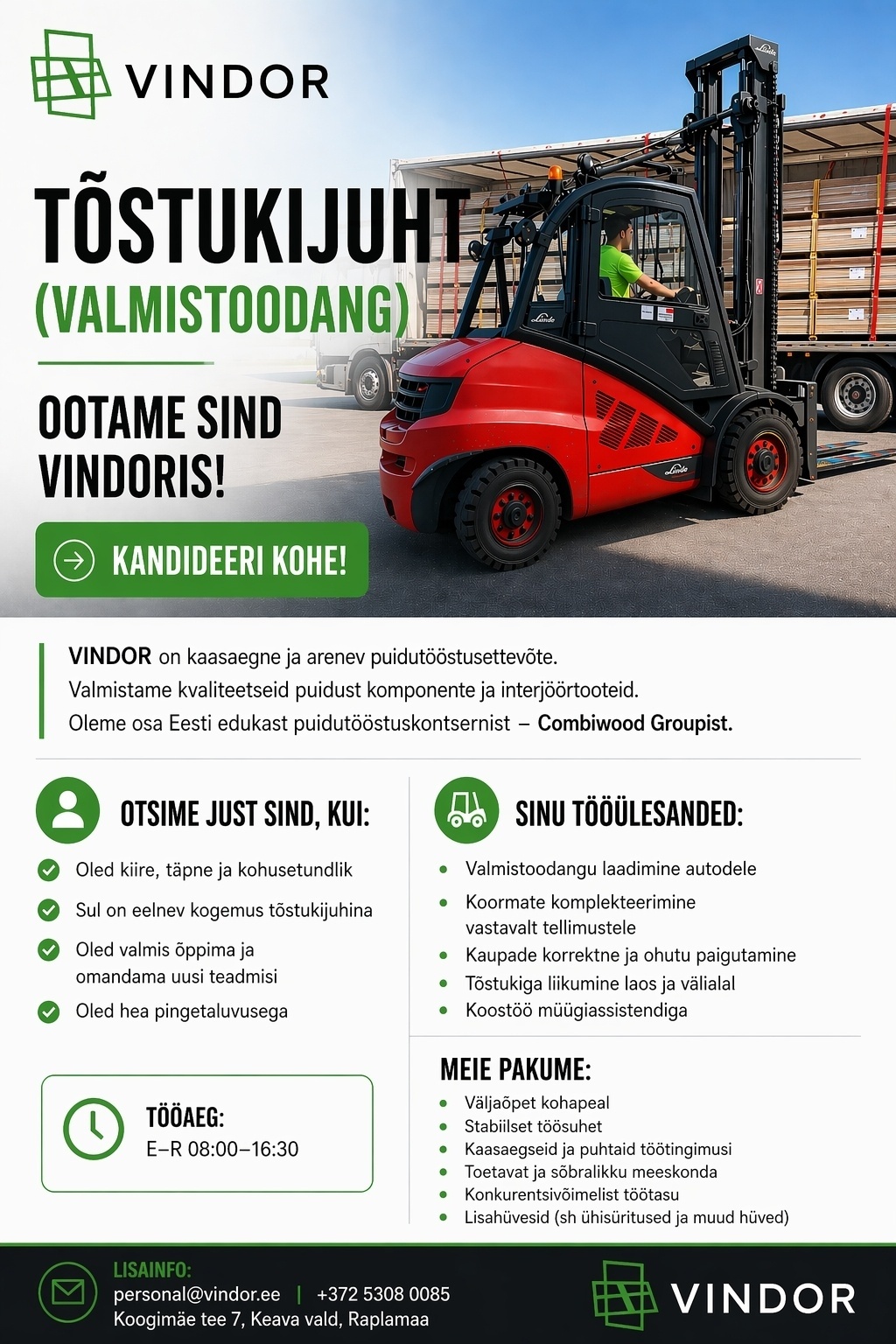 VINDOR OÜ Tõstukijuht