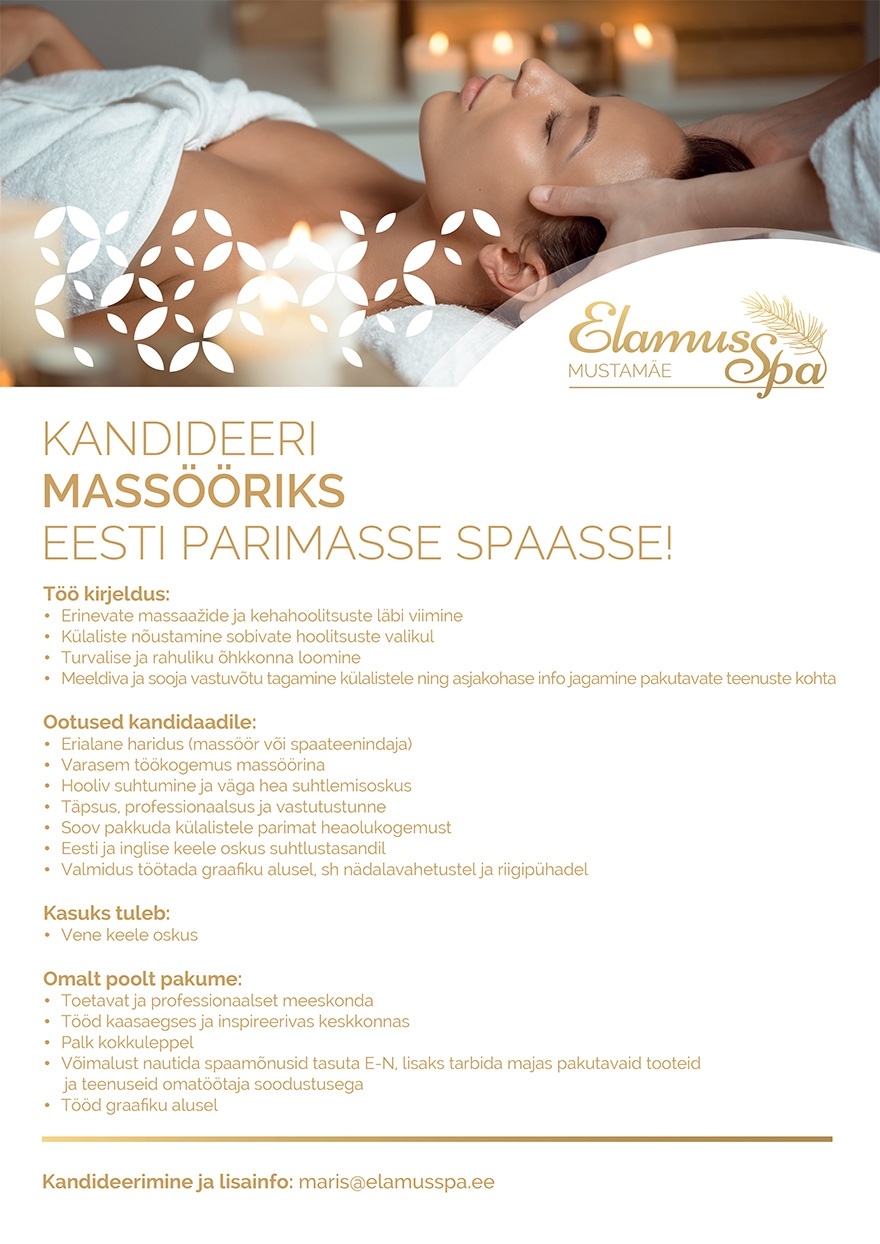 Mustamäe Spa OÜ Massöör