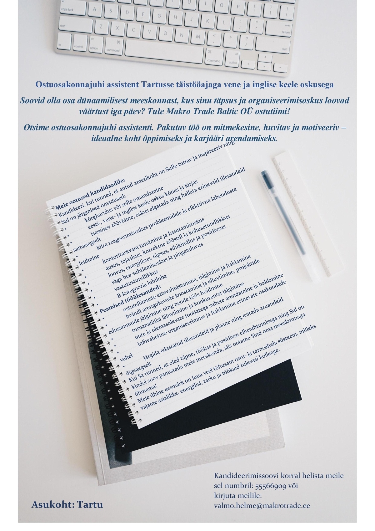 Makro Trade Baltic OÜ Ostuosakonnajuhi assistent - Tartu