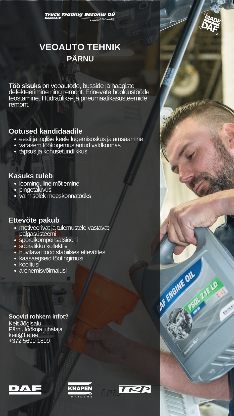 Truck Trading Estonia OÜ Veoauto tehnik Pärnu