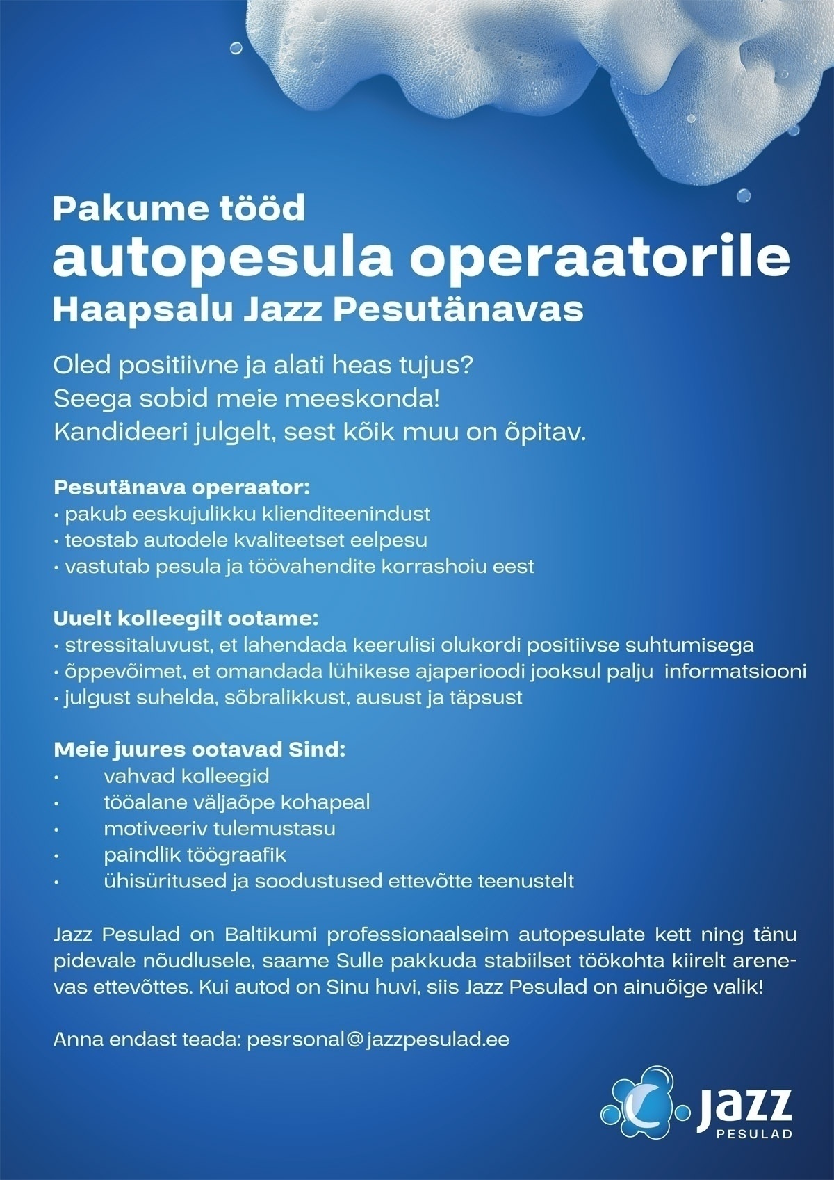 Express Pesulad OÜ Operaator Haapsalu Jazz pesutänavas