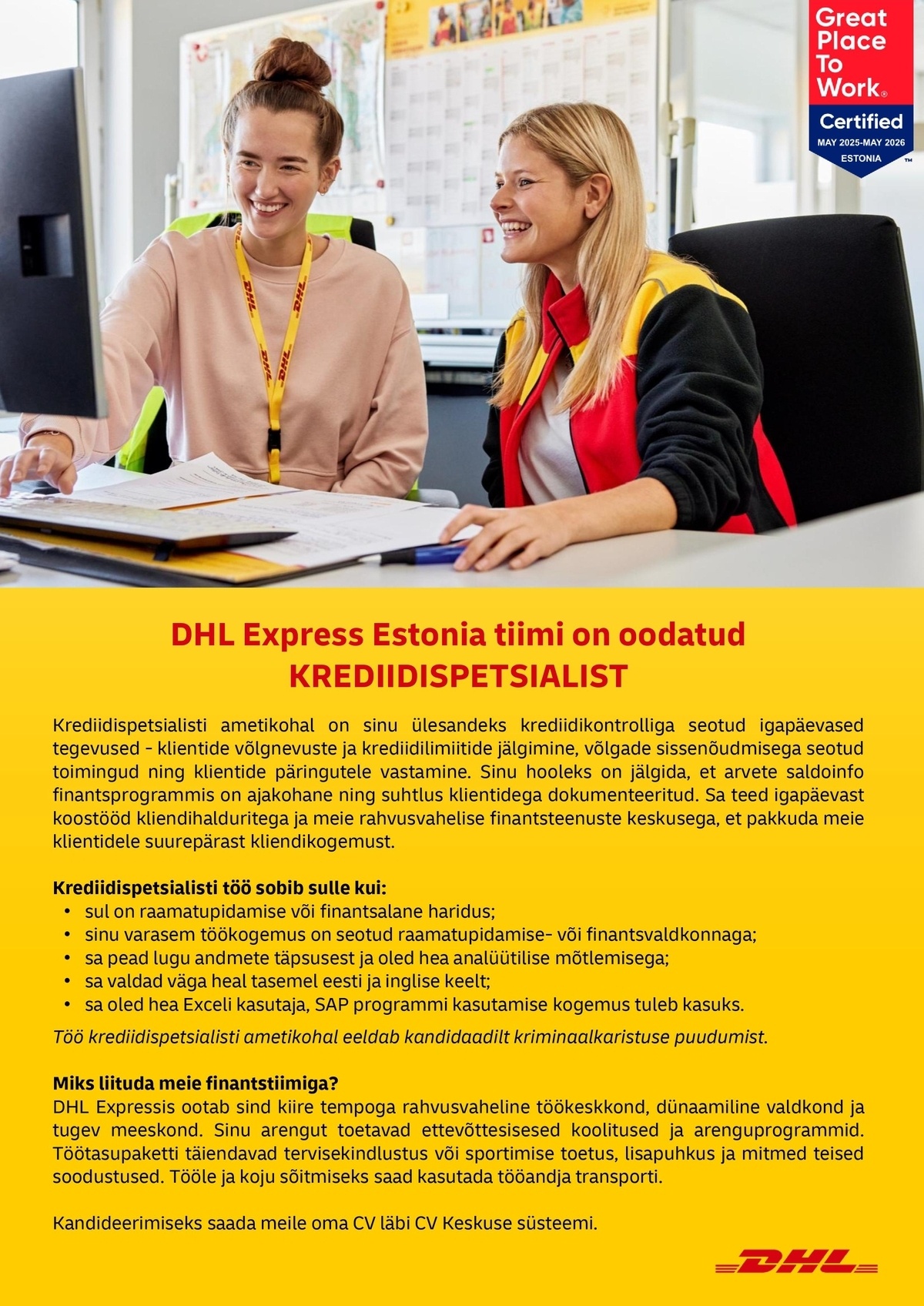 DHL Express Estonia AS Krediidispetsialist