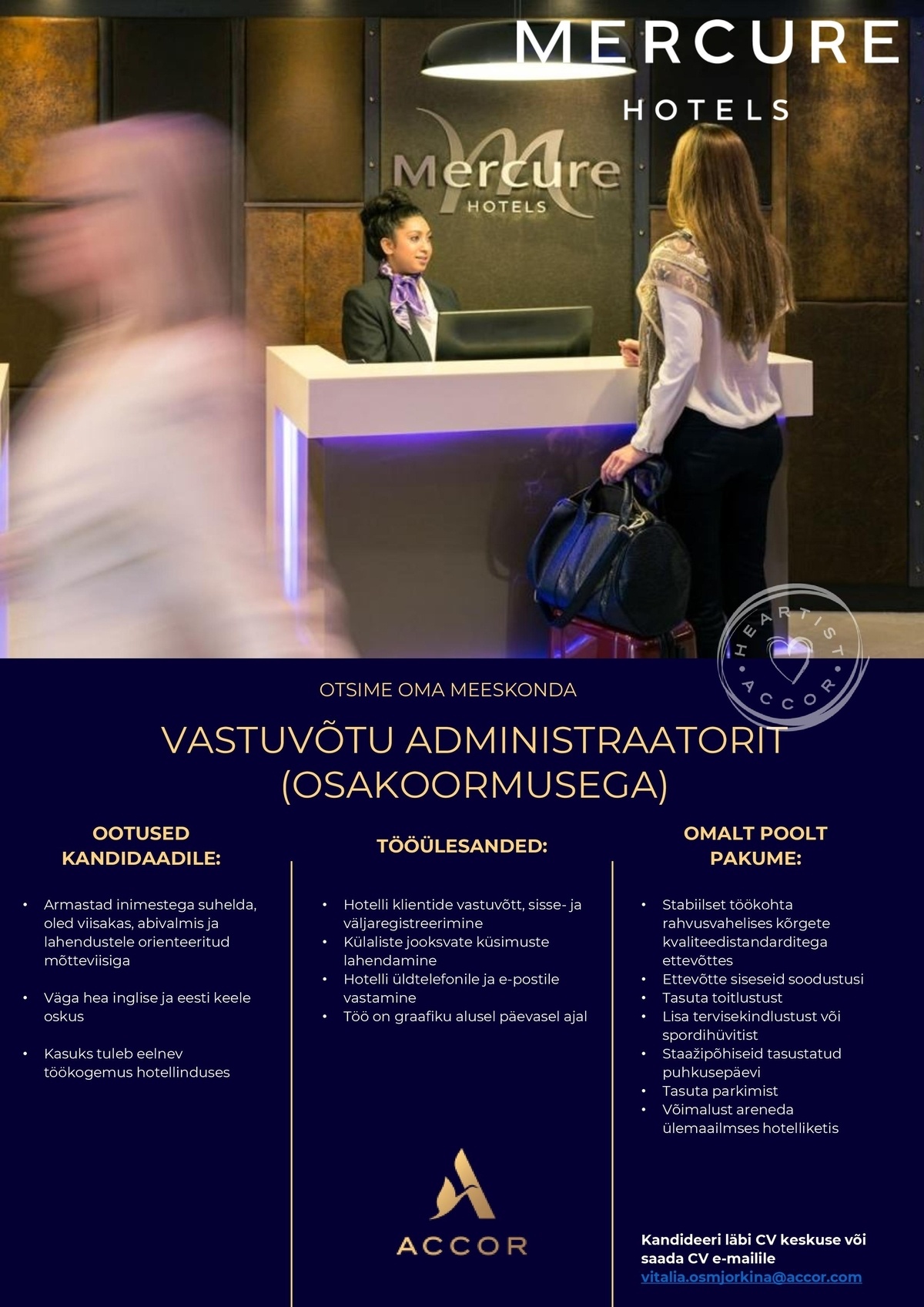 Mercure Tallinn Vastuvõtu administraator (osakoormusega)