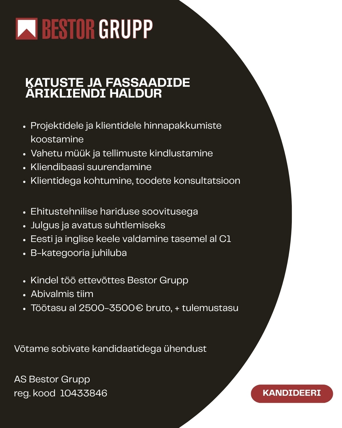 BESTOR GRUPP AS Katuse ja fassaadide ärikliendi haldur