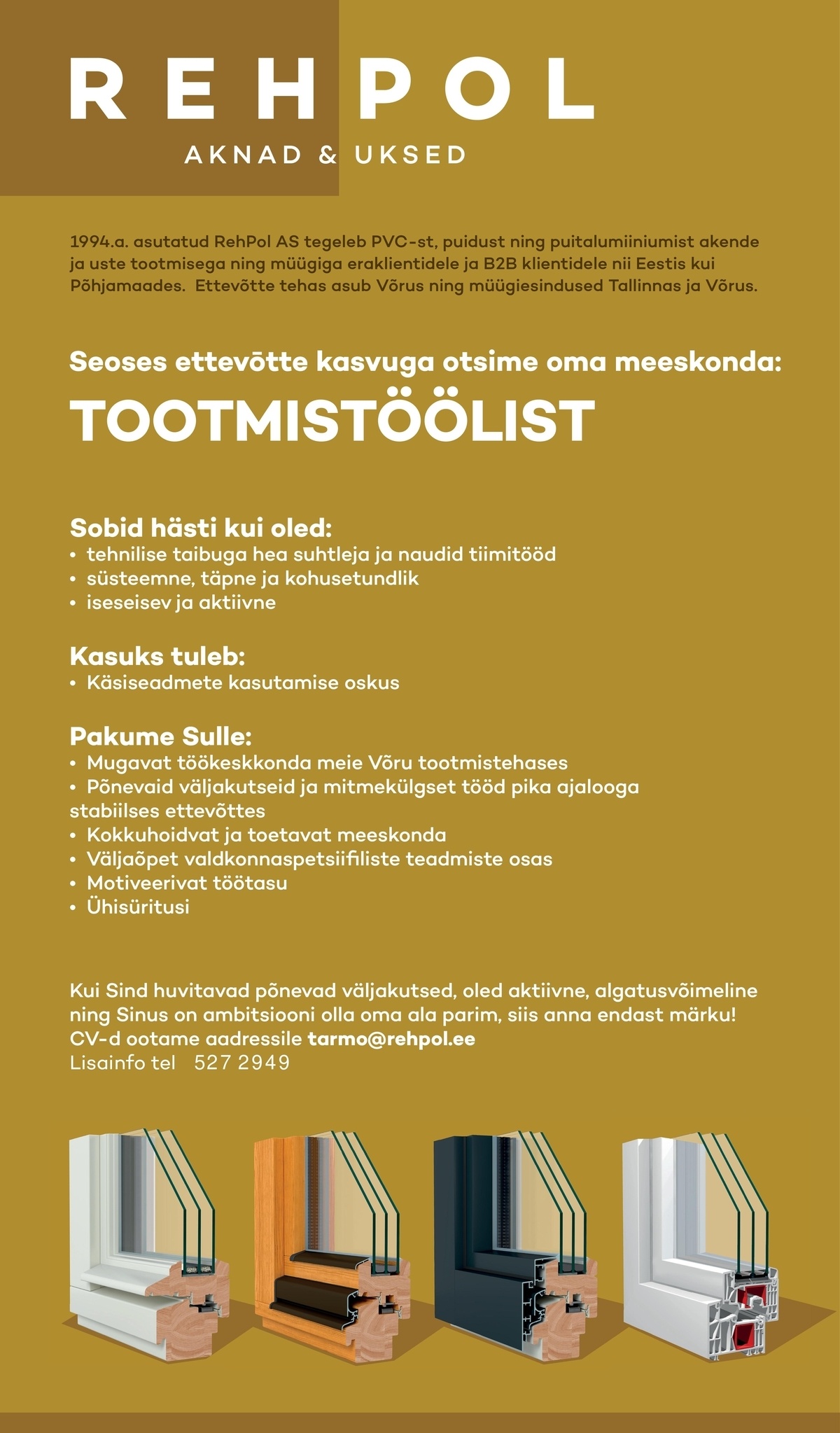 REHPOL AS Tootmistööline