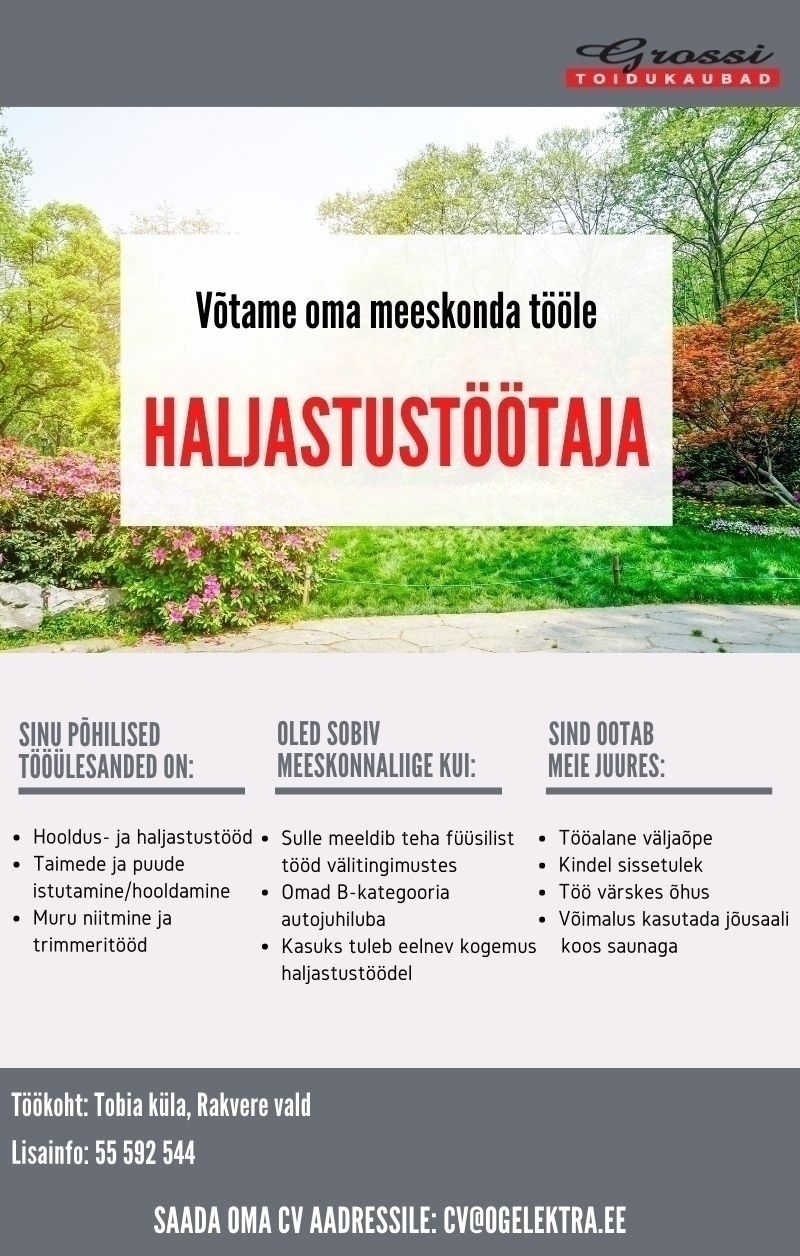 OG Elektra AS Haljastustööline