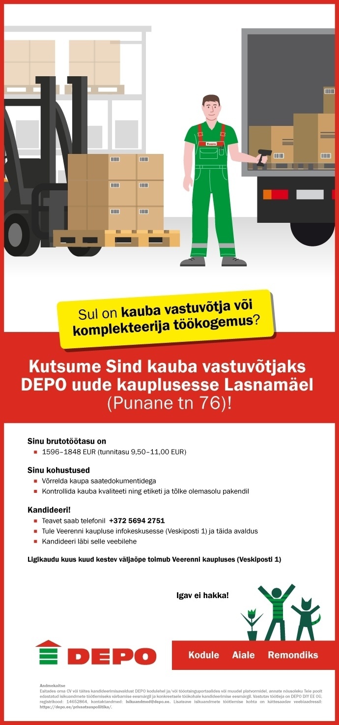 DEPO DIY EE OÜ Kauba vastuvõtja, Lasnamäe (Punane tn 76)