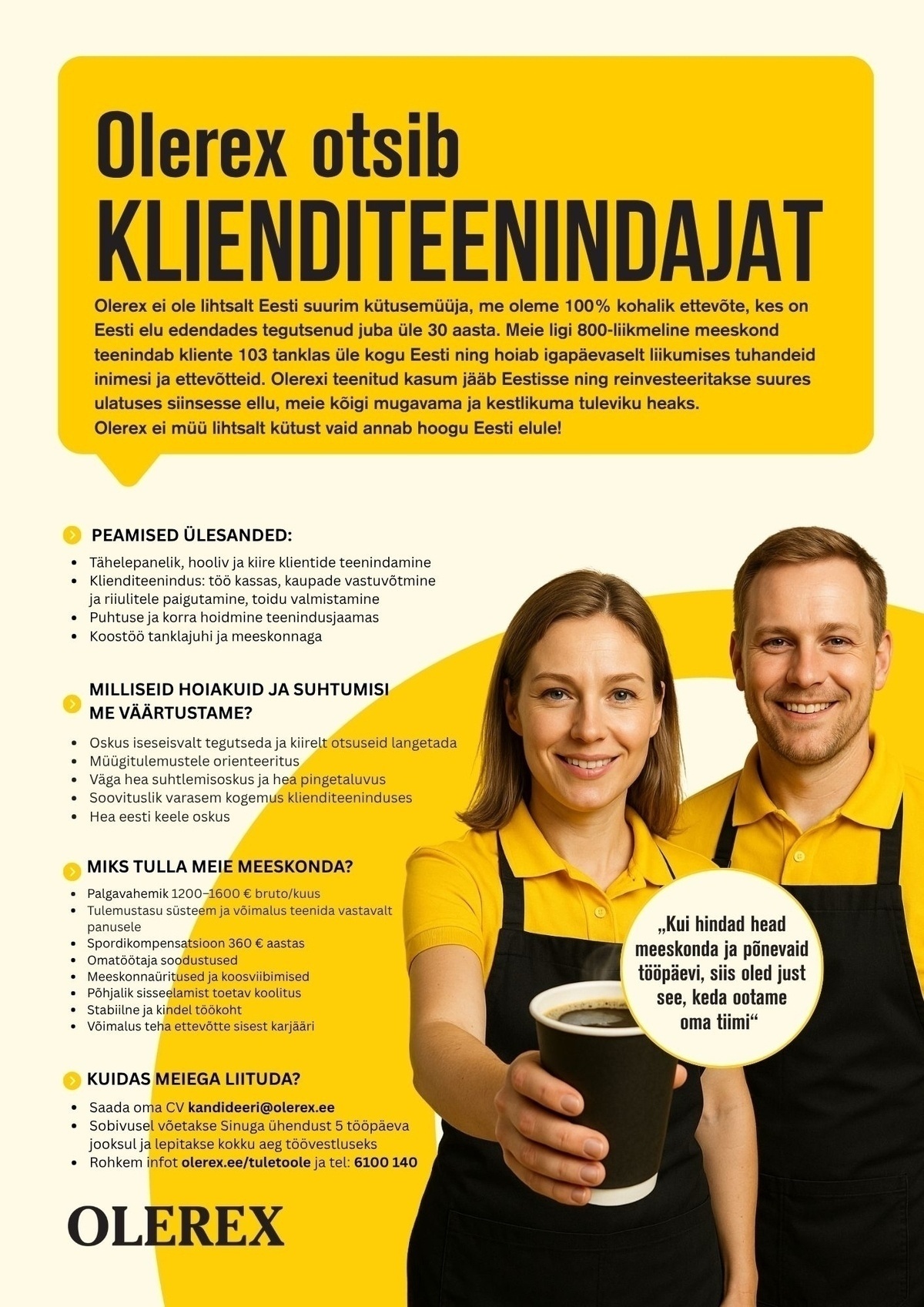 Olerex AS Klienditeenindaja Jõelähtme teenindusjaama