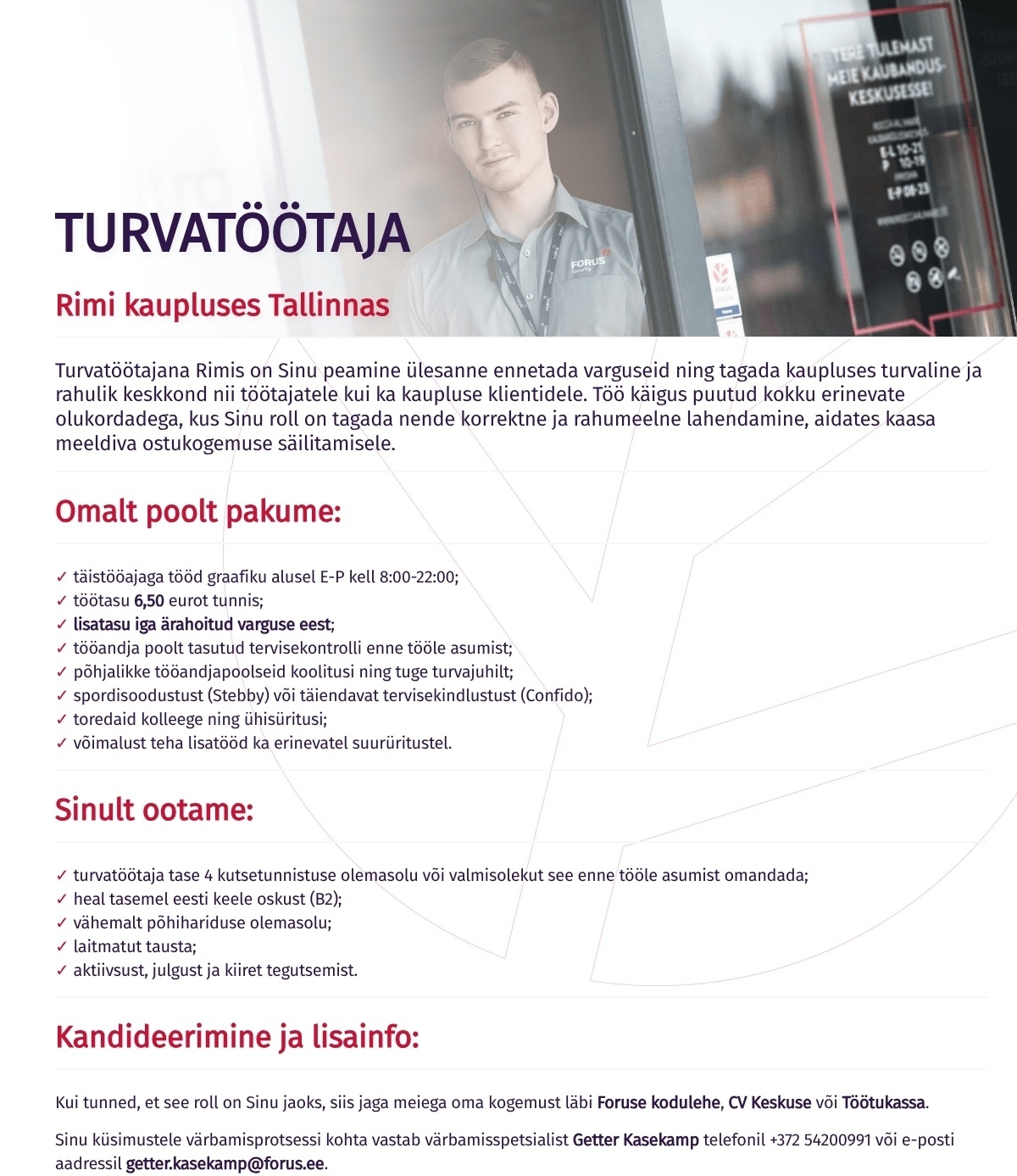 Forus Security AS Turvatöötaja Rimis