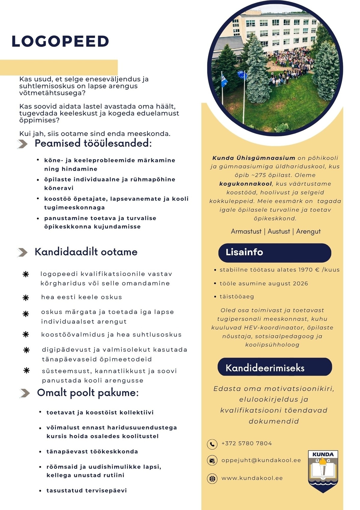 Kunda Ühisgümnaasium Logopeed