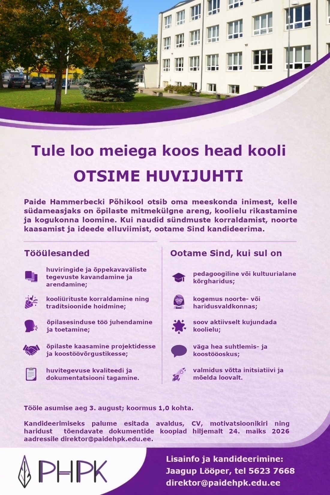 Paide Hammerbecki Põhikool Huvijuht