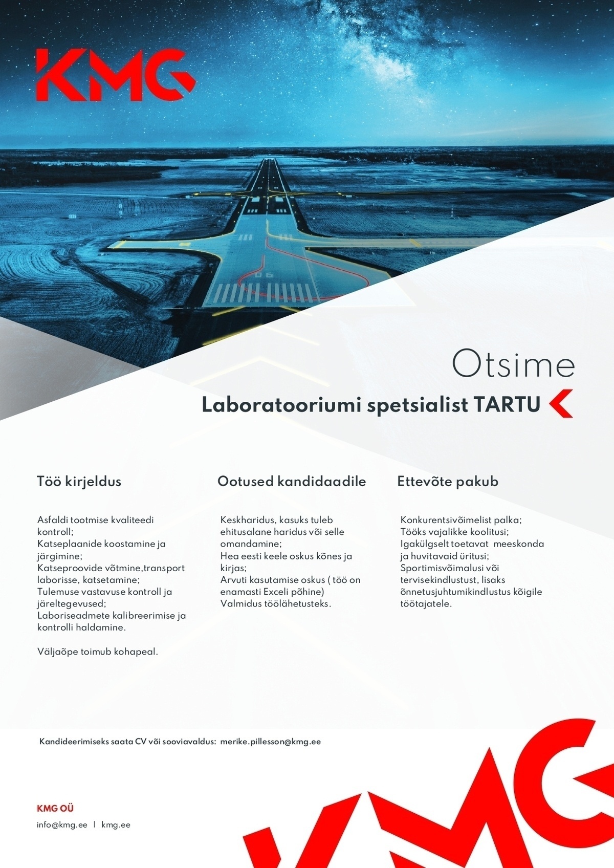 KMG OÜ Laboratooriumi spetsialist