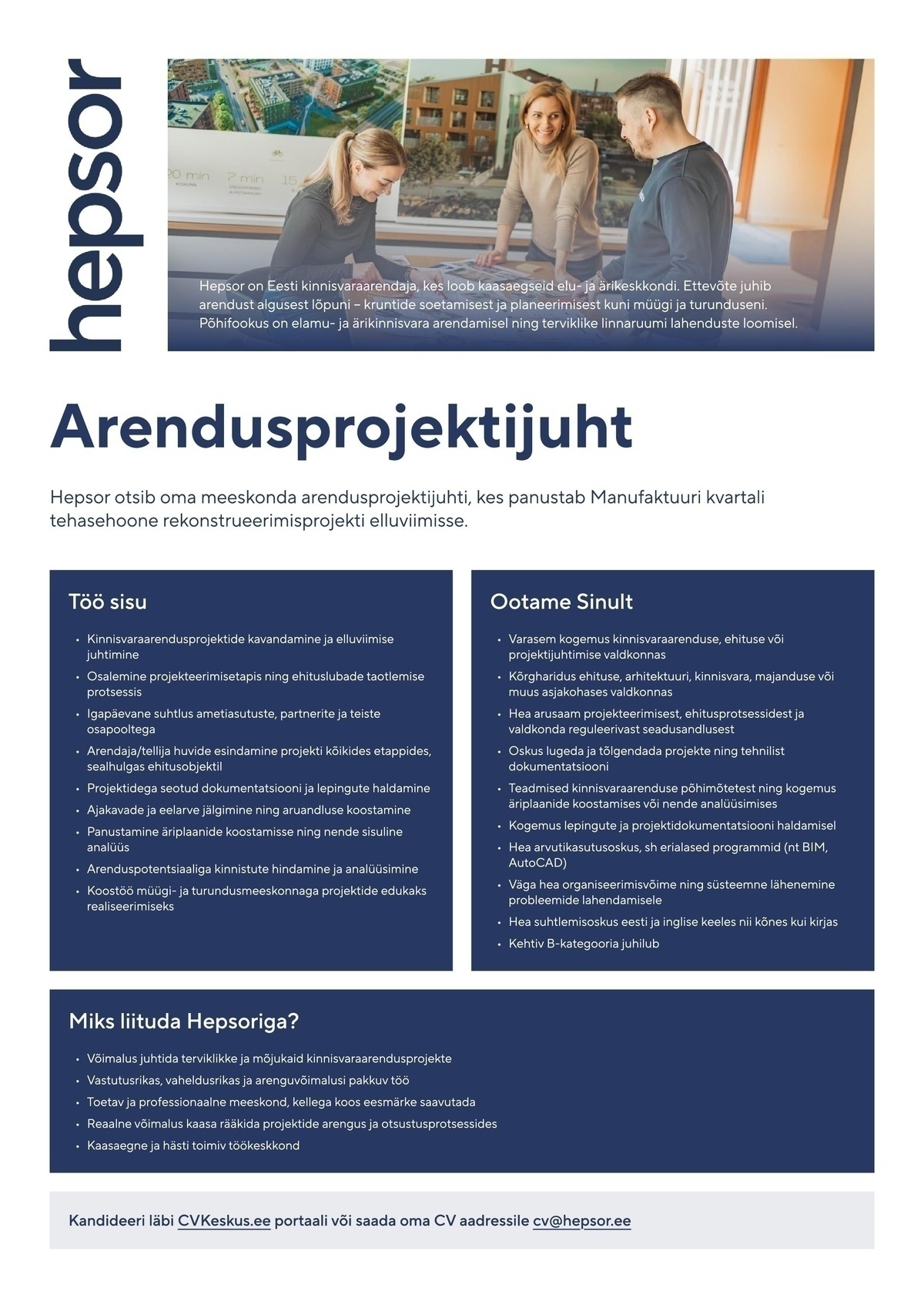 HEPSOR AS Arendusprojektijuht