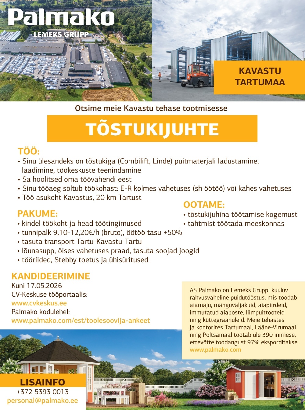 Palmako AS Tõstukijuht