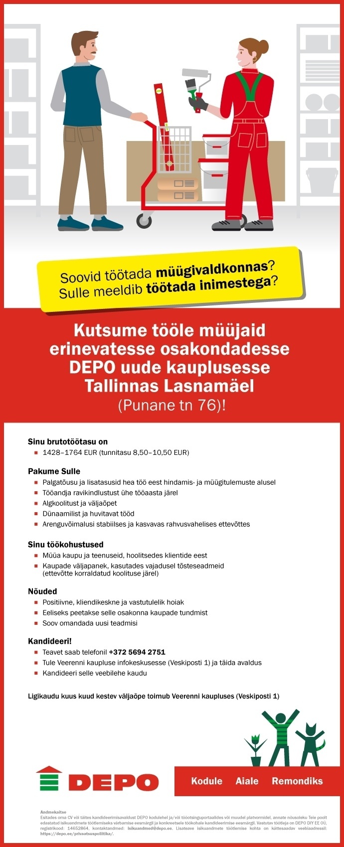 DEPO DIY EE OÜ Müüja, Lasnamäe (Punane tn 76)