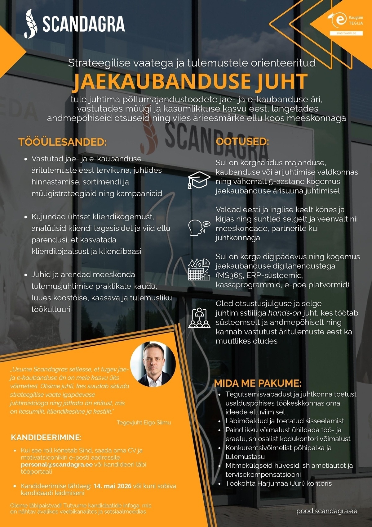 SCANDAGRA EESTI AS Jaekaubanduse juht