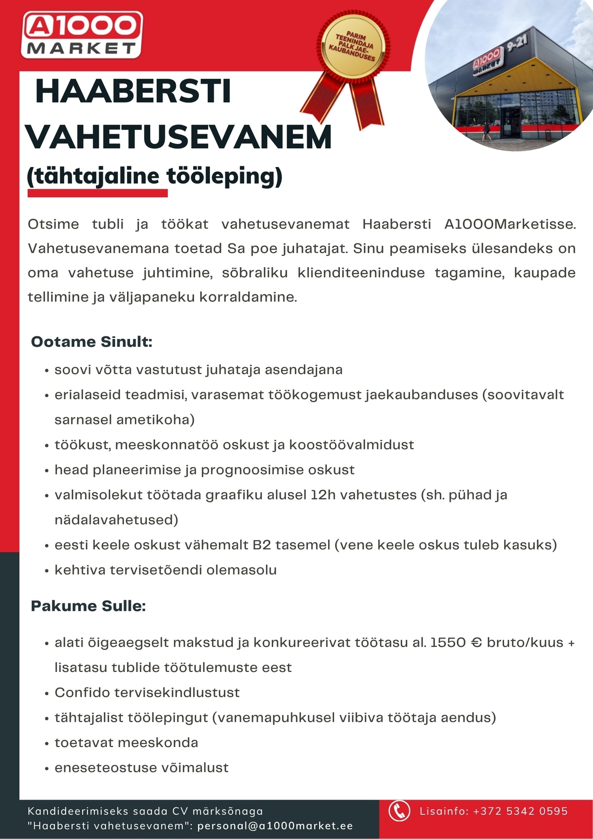 A1M OÜ - A1000Market Vahetusevanem Haaberstis