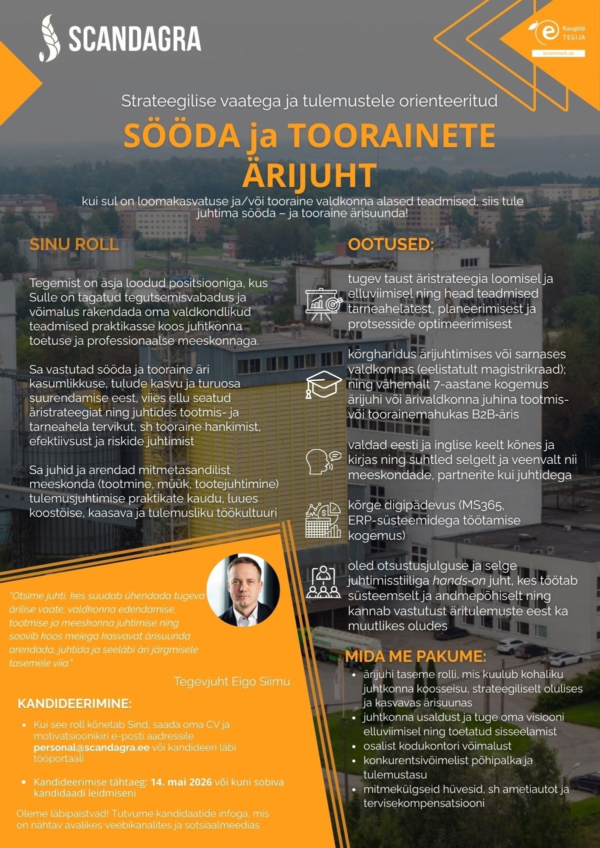 SCANDAGRA EESTI AS Sööda ja toorainete ärijuht