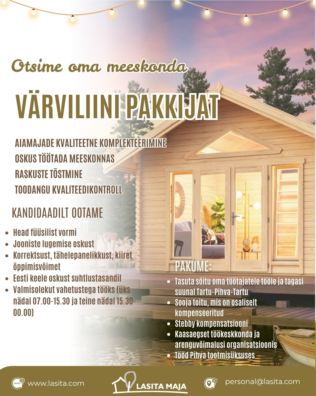 Lasita Maja OÜ Värviliini pakkija