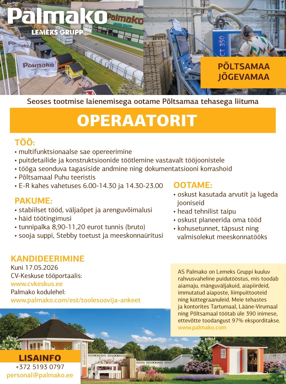 Palmako AS Operaator (Põltsamaa)